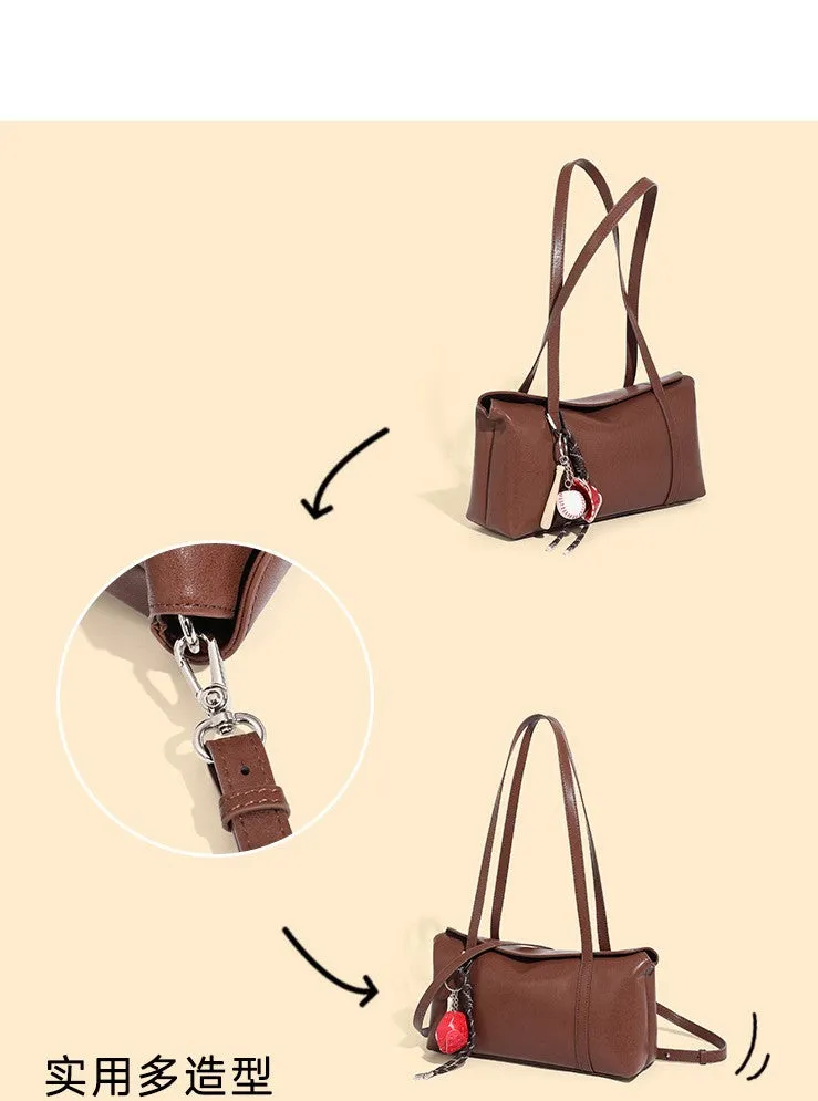 32CM Single Shoulder Large Capacity Soft Leather Tote Bag for Women 2929 black