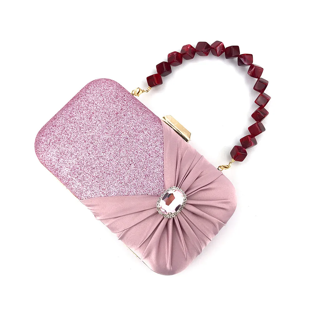 4088M Women's Purses Handbags Envelope Clutch Bags Agate Sparkly Wedding Evening Bag