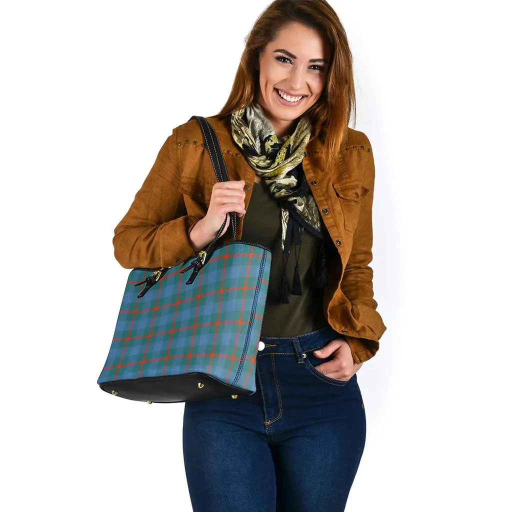 Agnew Ancient Tartan Leather Tote Bag