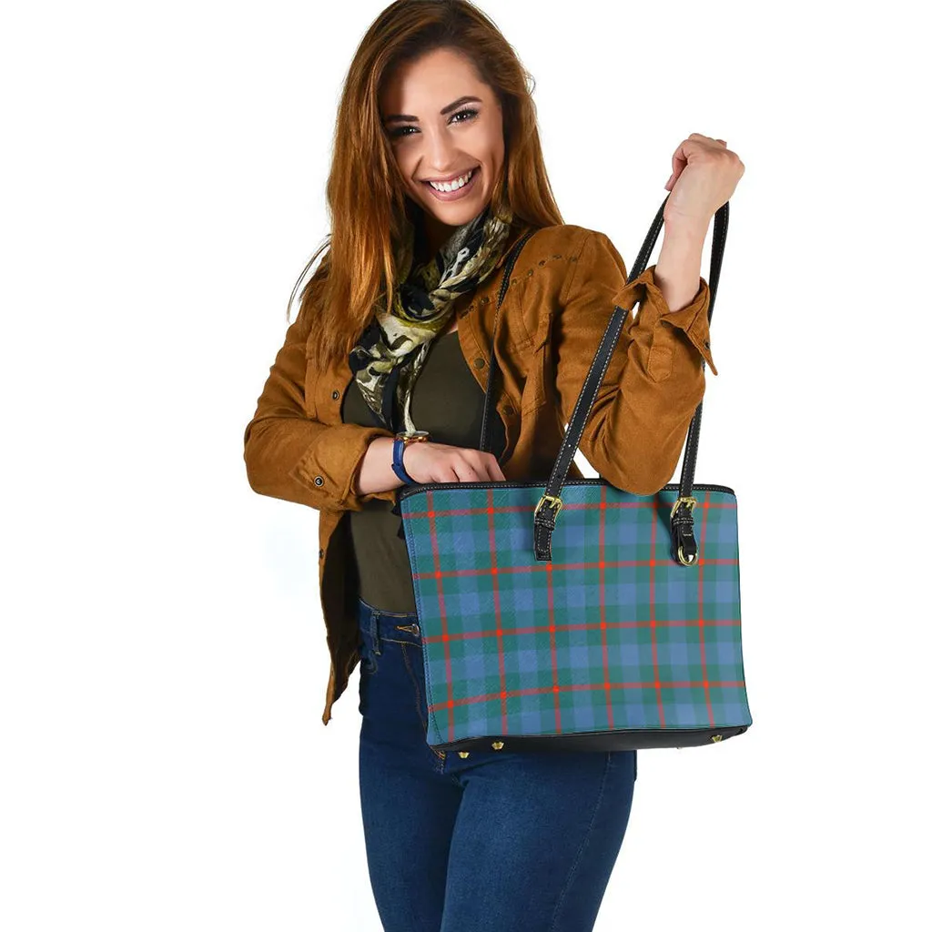 Agnew Ancient Tartan Leather Tote Bag