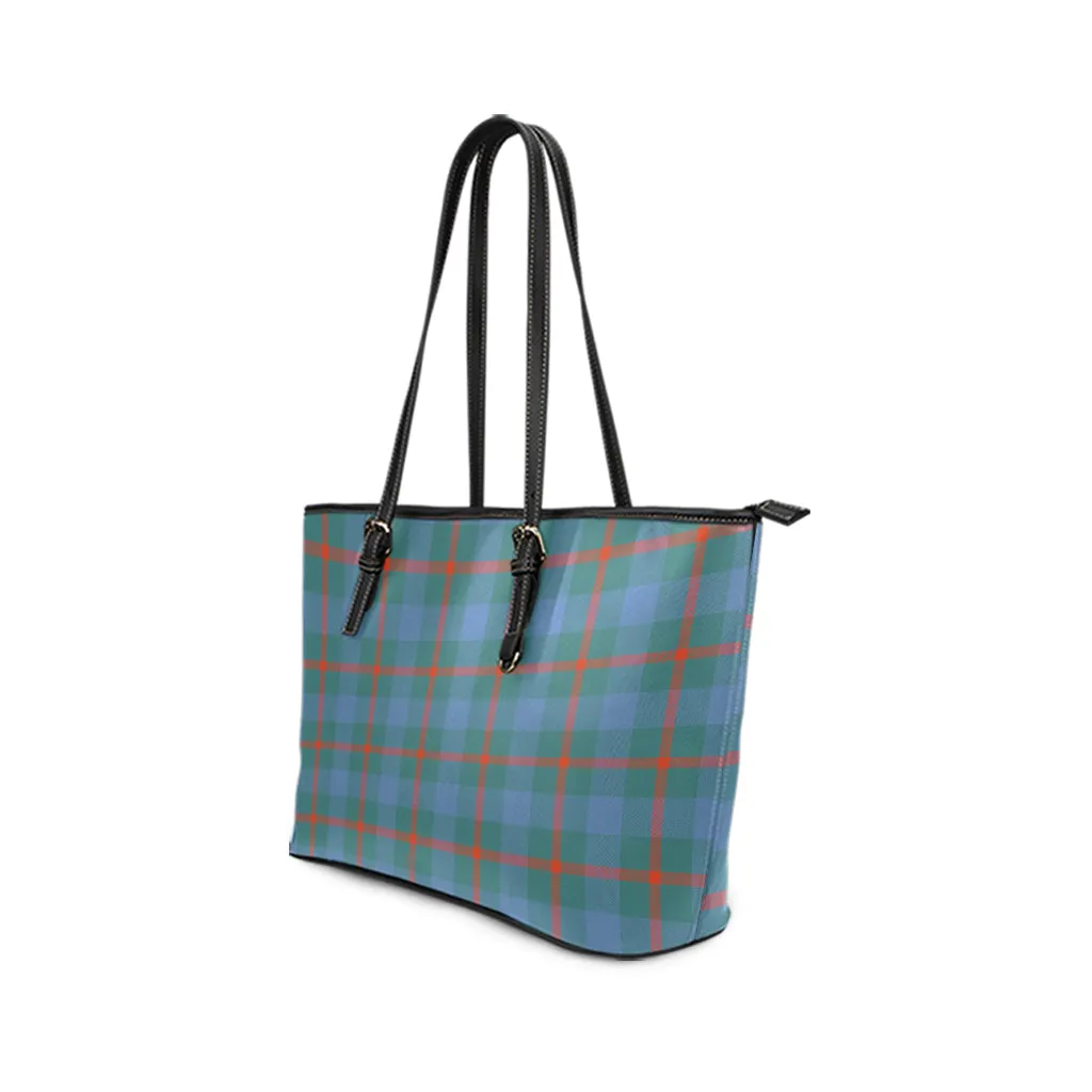 Agnew Ancient Tartan Leather Tote Bag