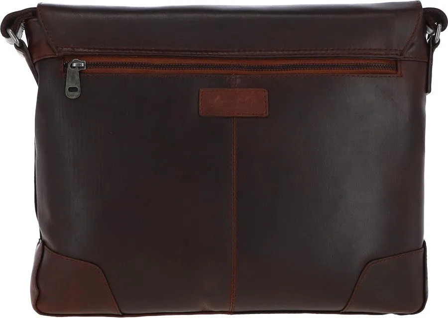 Austen & Co Tan Brown Leather Messenger Bag