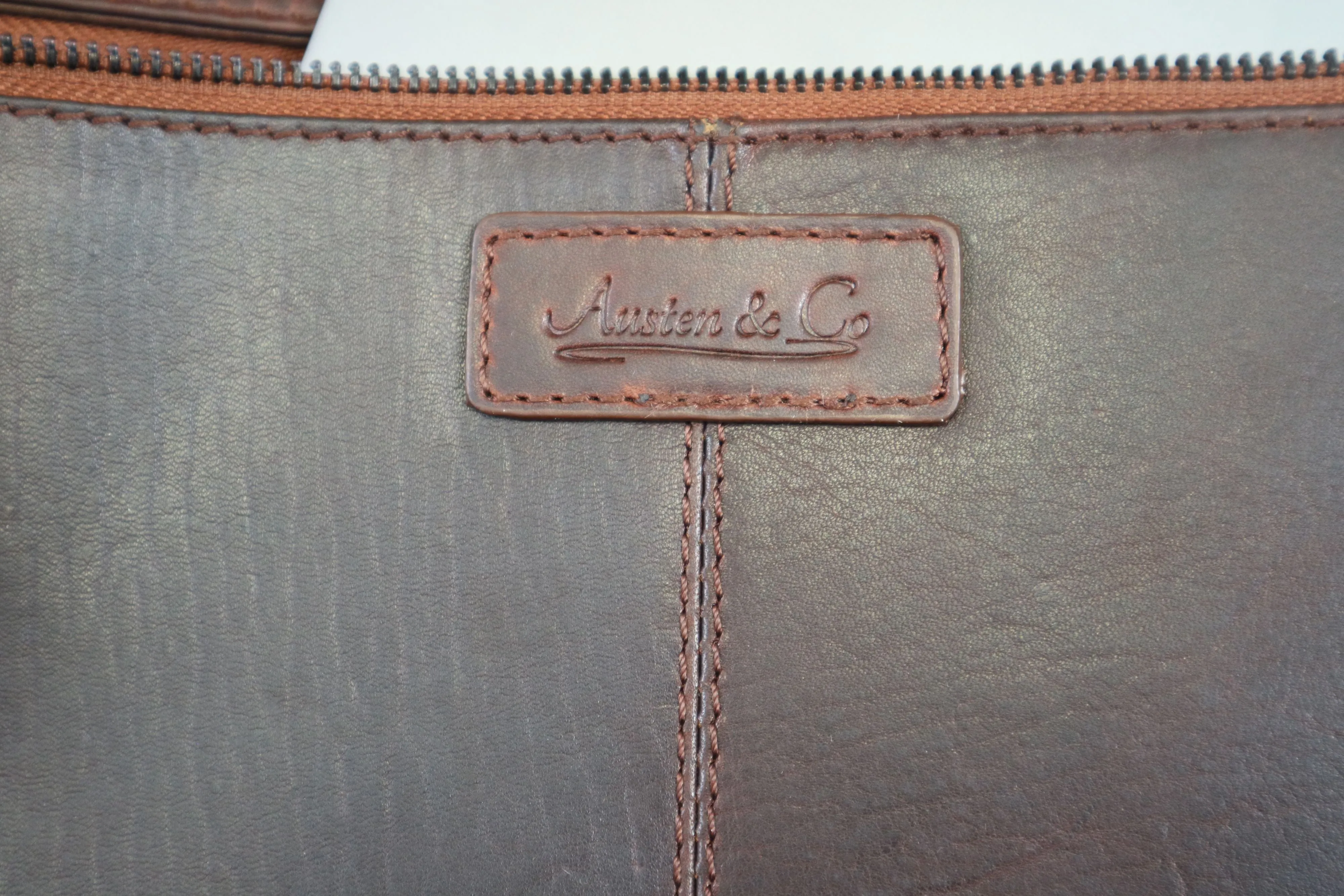 Austen & Co Tan Brown Leather Messenger Bag