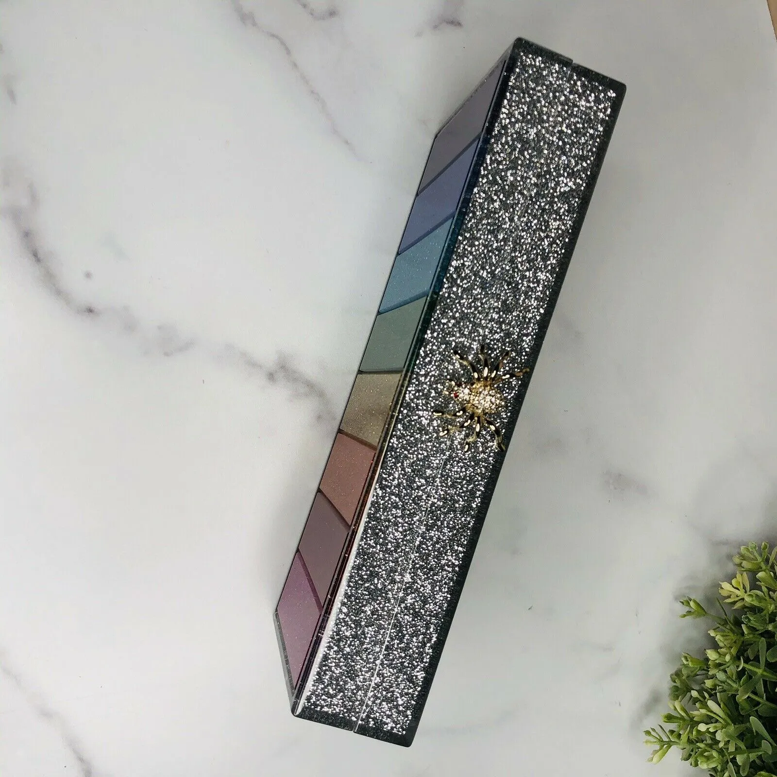 Authentic CHARLOTTE OLYMPIA Shiny Rainbow Clutch rare, New