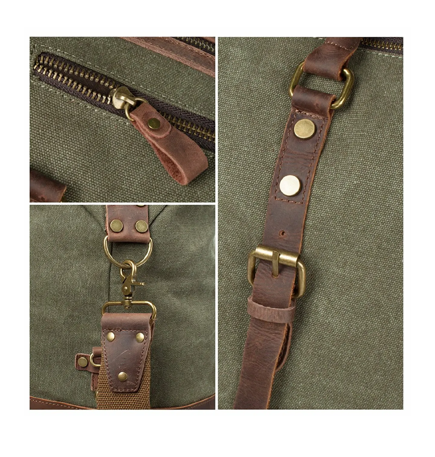 Canvas and Leather Travel Bag