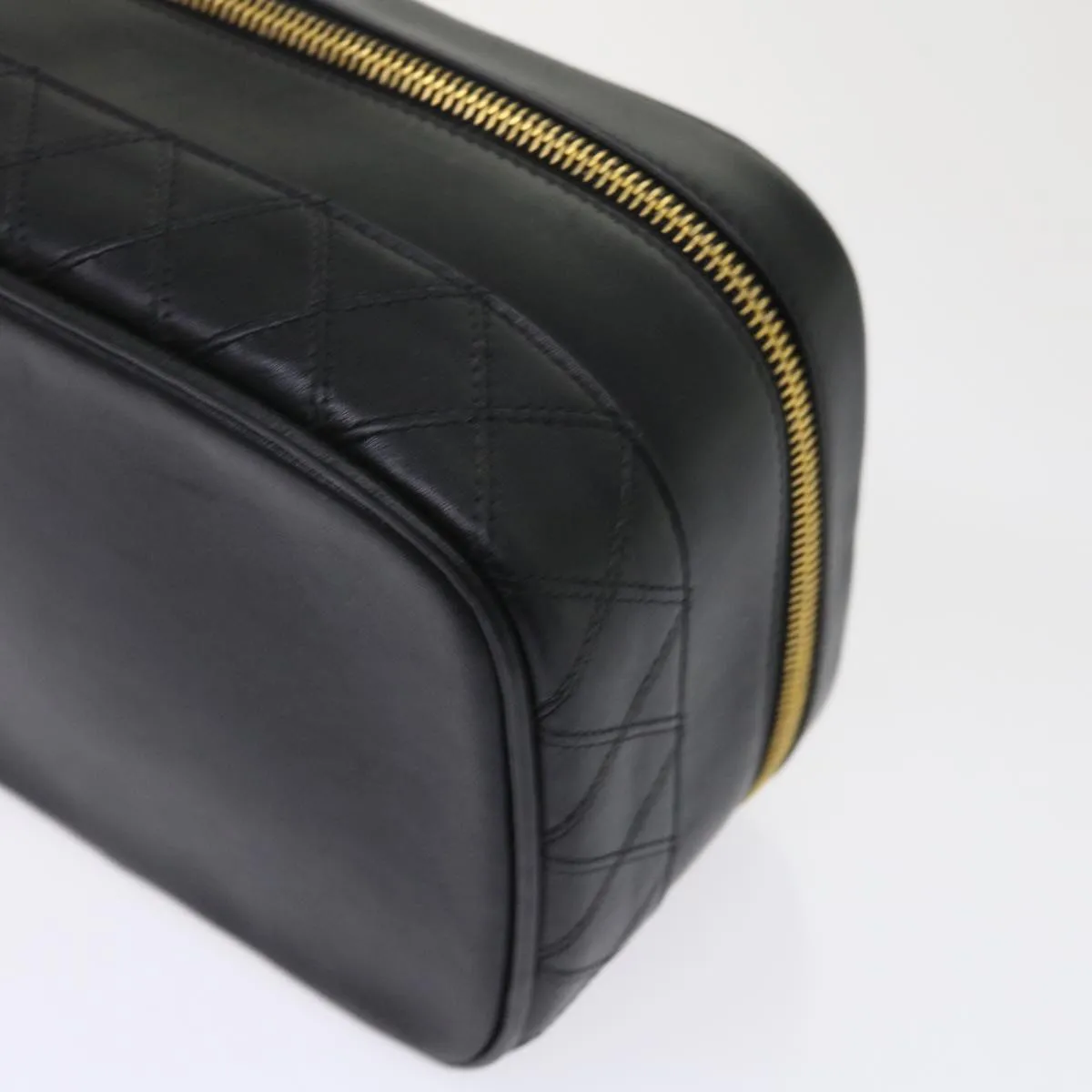CHANEL Vanity Cosmetic Pouch Lamb Skin Beige CC  49478A