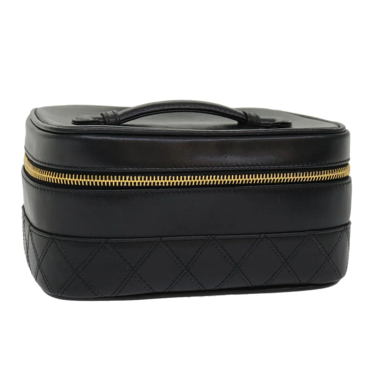 CHANEL Vanity Cosmetic Pouch Lamb Skin Beige CC  49478A