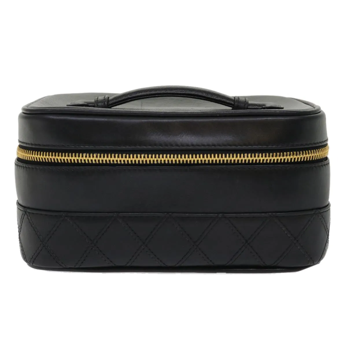 CHANEL Vanity Cosmetic Pouch Lamb Skin Beige CC  49478A