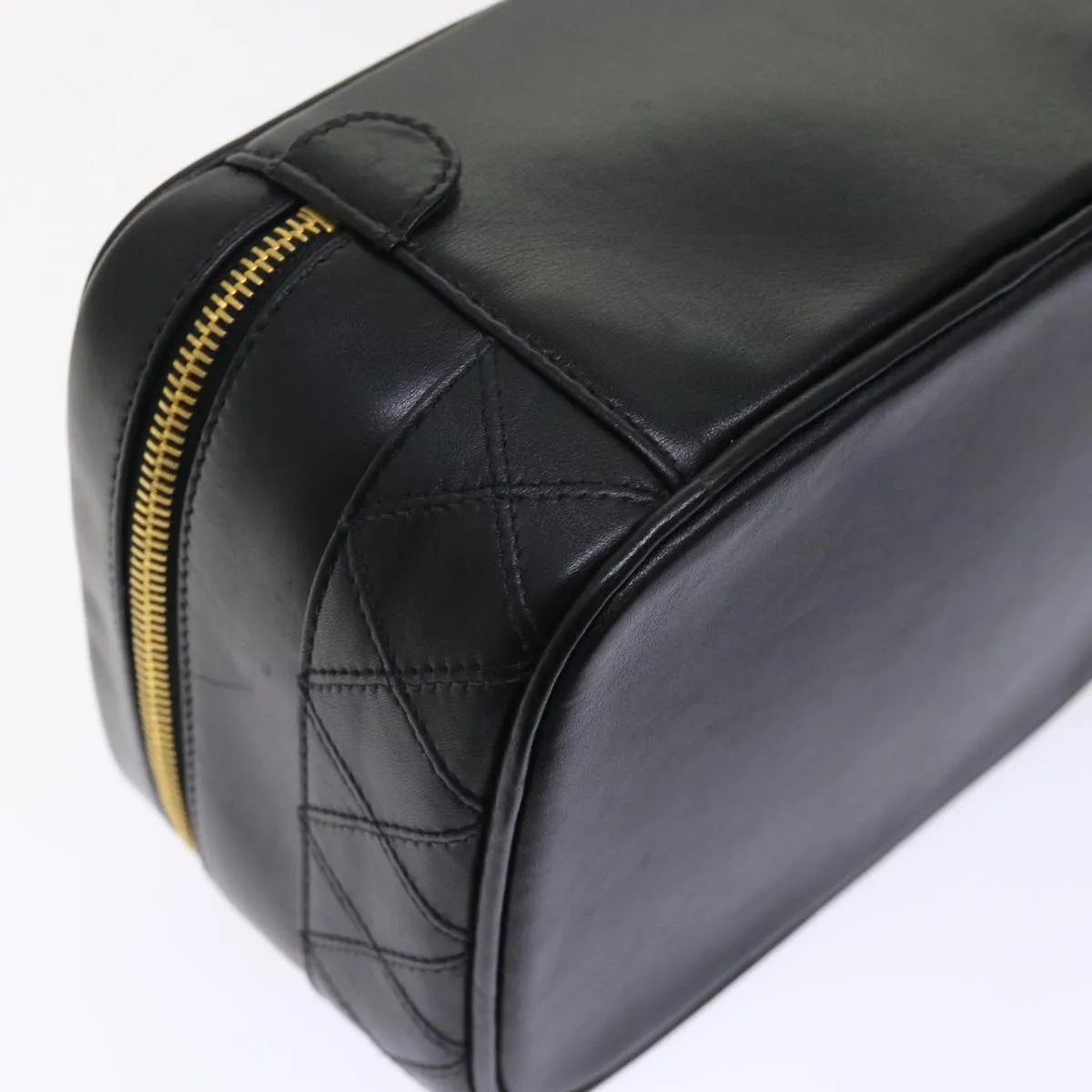 CHANEL Vanity Cosmetic Pouch Lamb Skin Beige CC  49478A