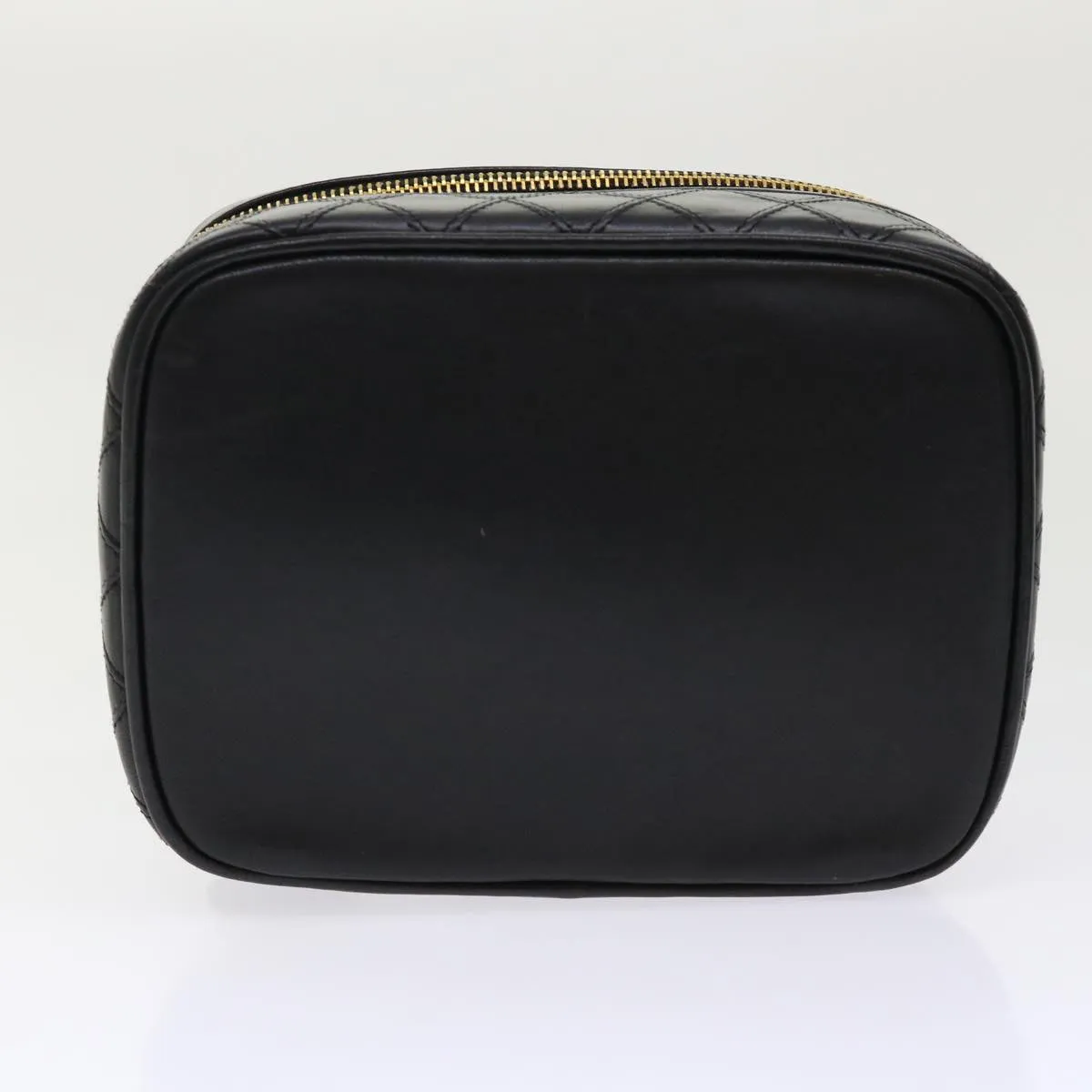 CHANEL Vanity Cosmetic Pouch Lamb Skin Beige CC  49478A