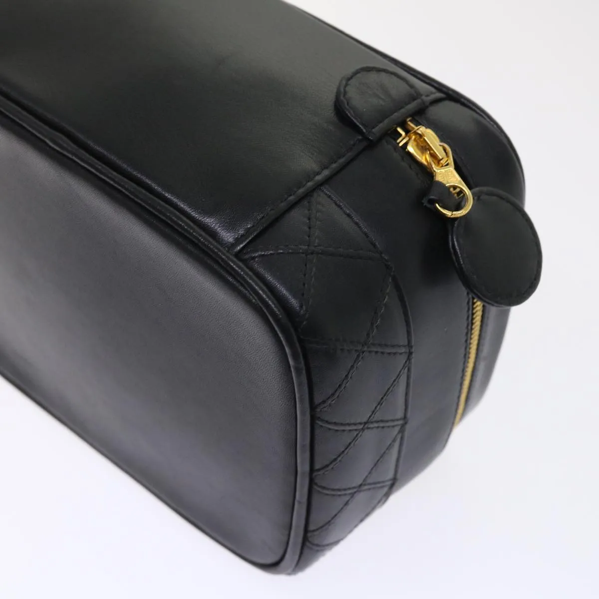 CHANEL Vanity Cosmetic Pouch Lamb Skin Beige CC  49478A
