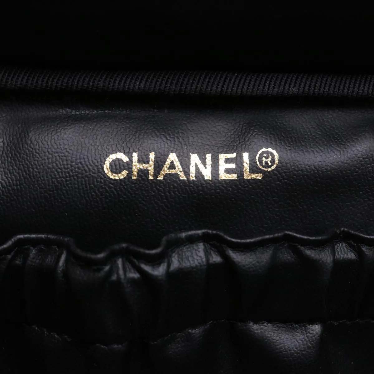 CHANEL Vanity Cosmetic Pouch Lamb Skin Beige CC  49478A