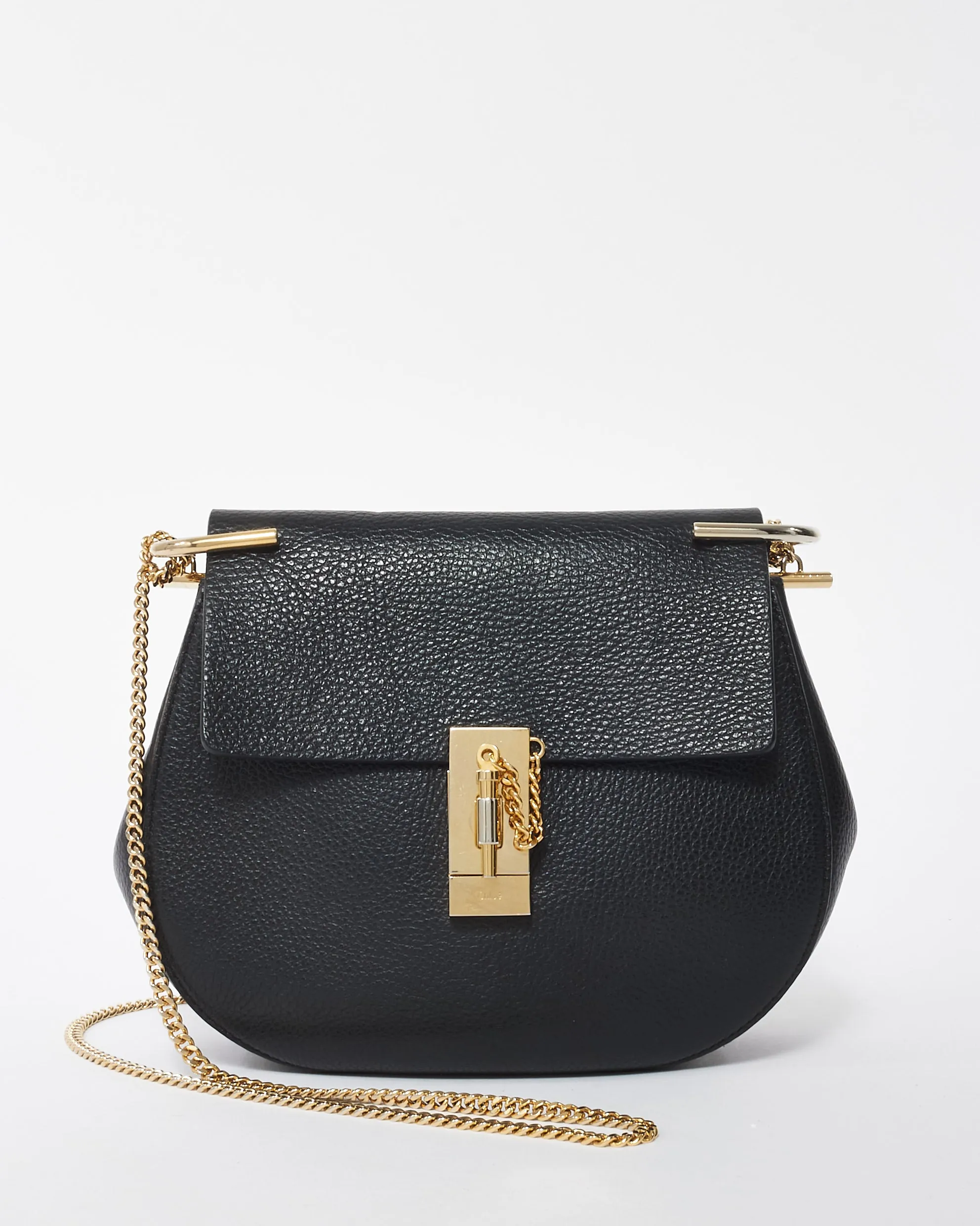 Chloé Black Leather Drew Crossbody Bag