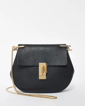 Chloé Black Leather Drew Crossbody Bag