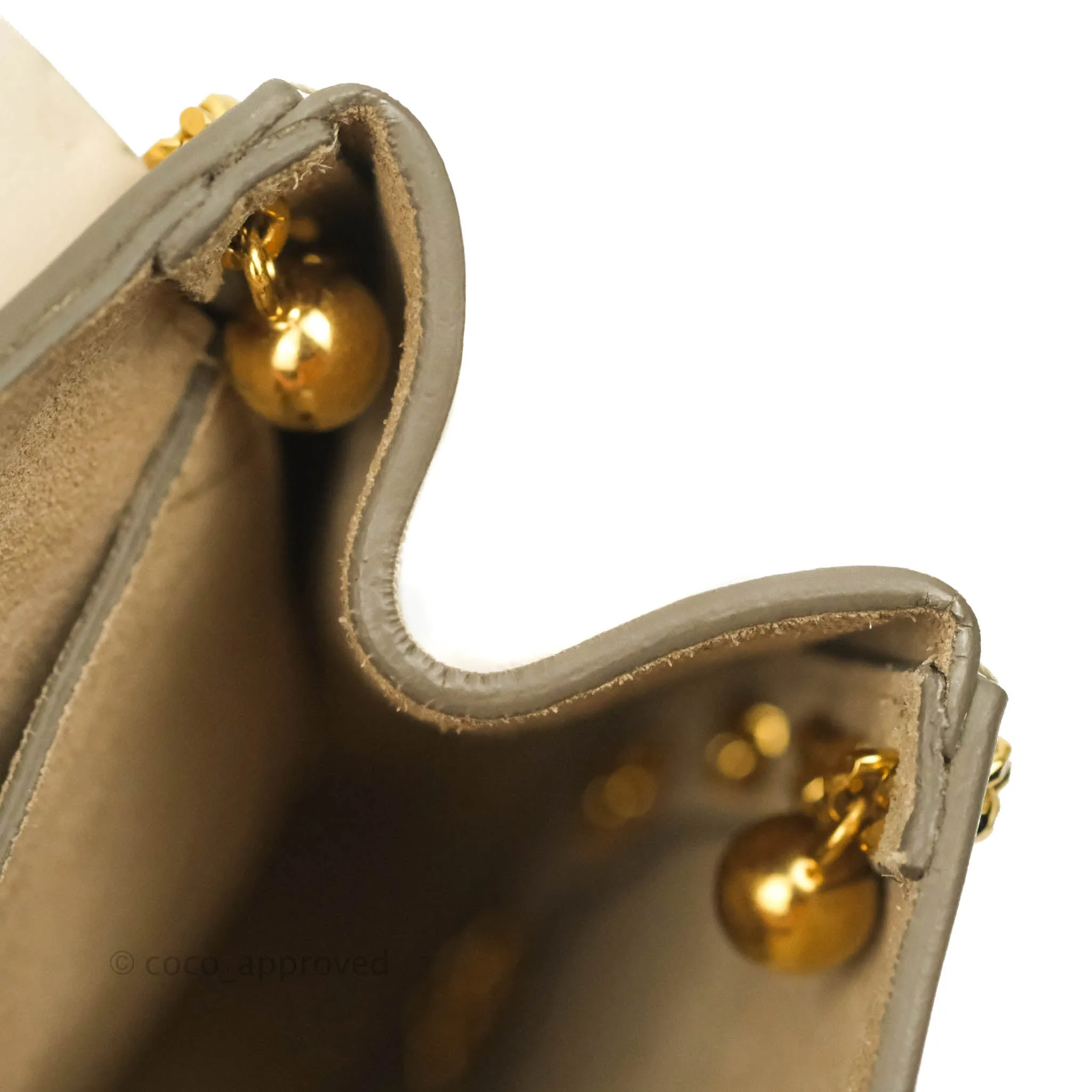 Chloé Drew Chain-Threaded Shoulder Bag Cream Gold Hardware