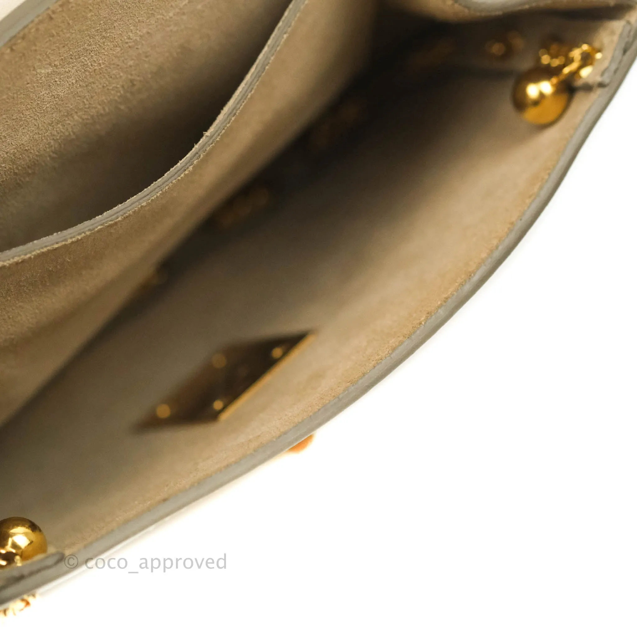 Chloé Drew Chain-Threaded Shoulder Bag Cream Gold Hardware