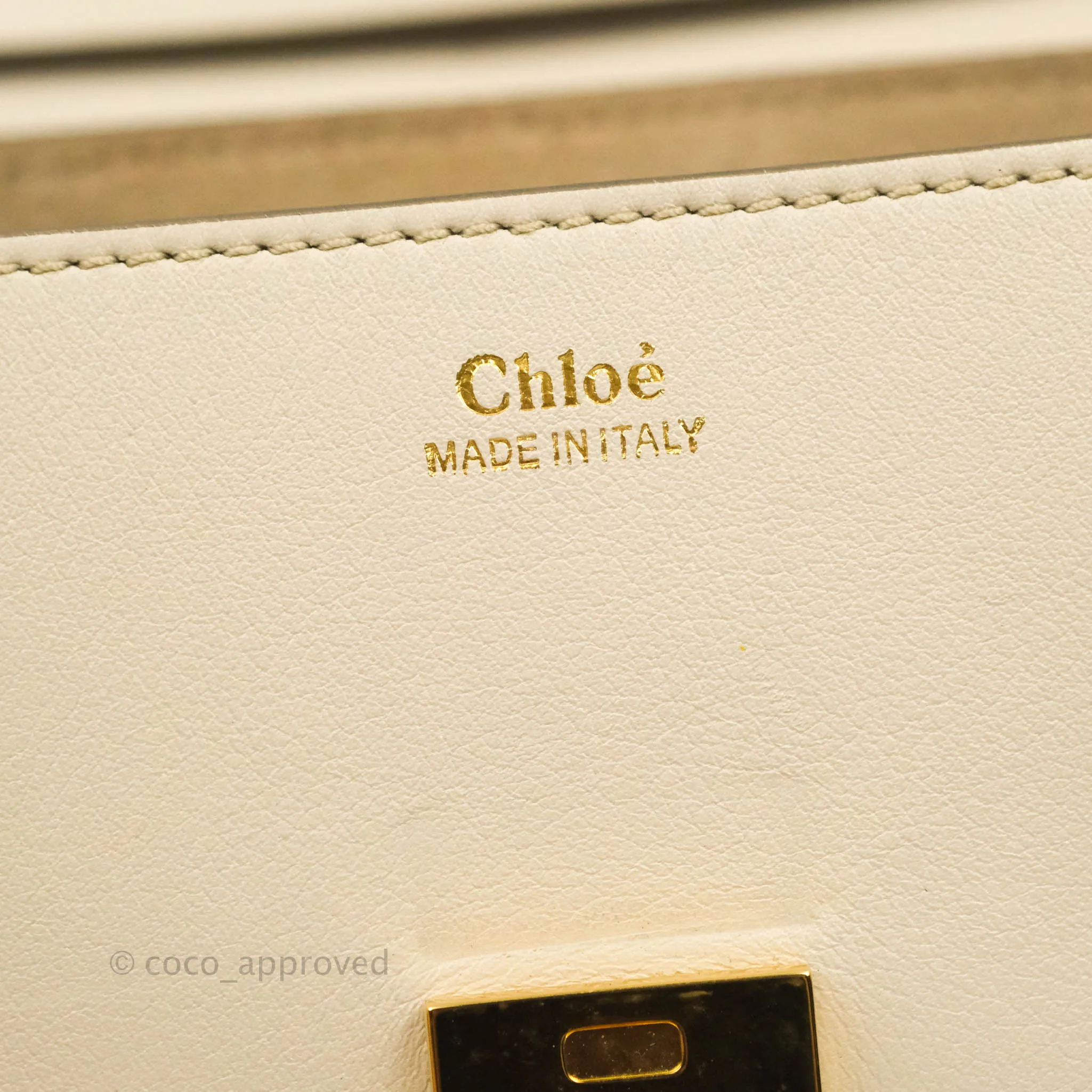 Chloé Drew Chain-Threaded Shoulder Bag Cream Gold Hardware