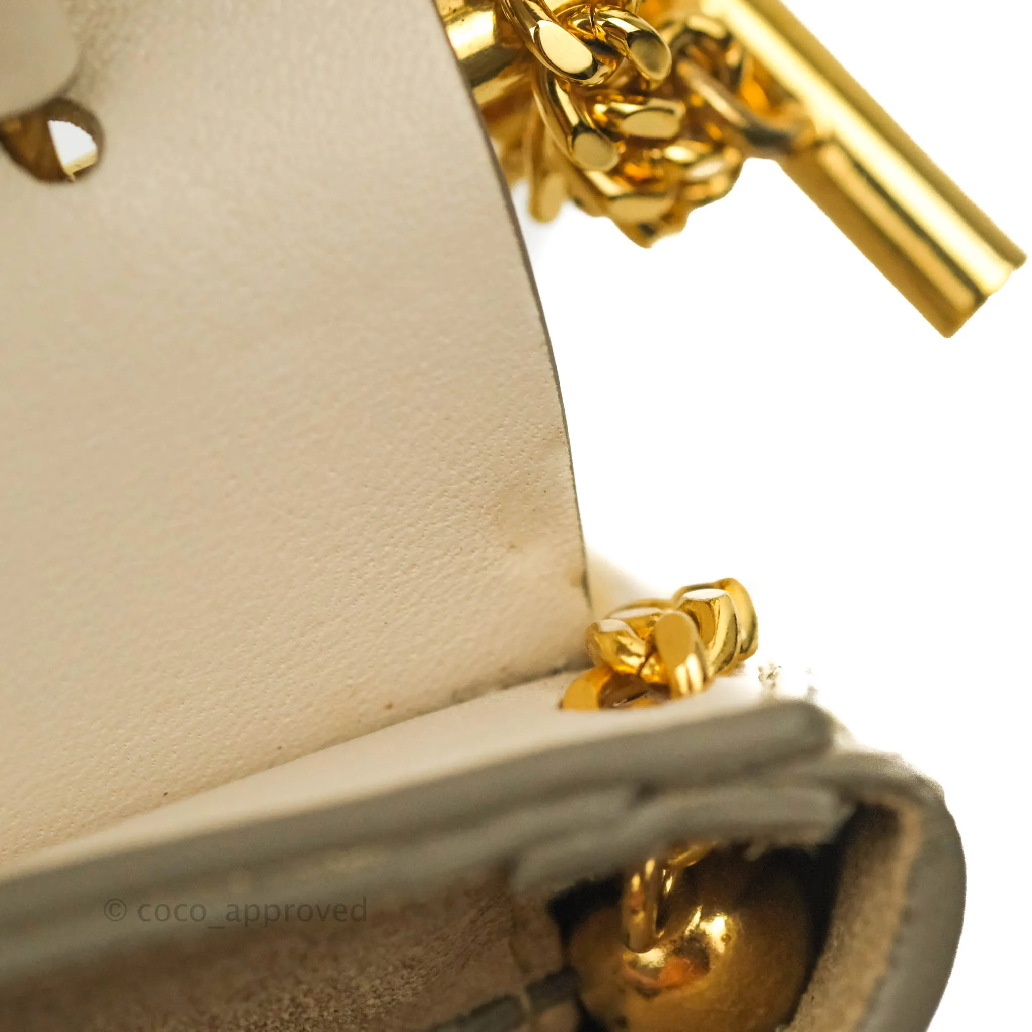 Chloé Drew Chain-Threaded Shoulder Bag Cream Gold Hardware