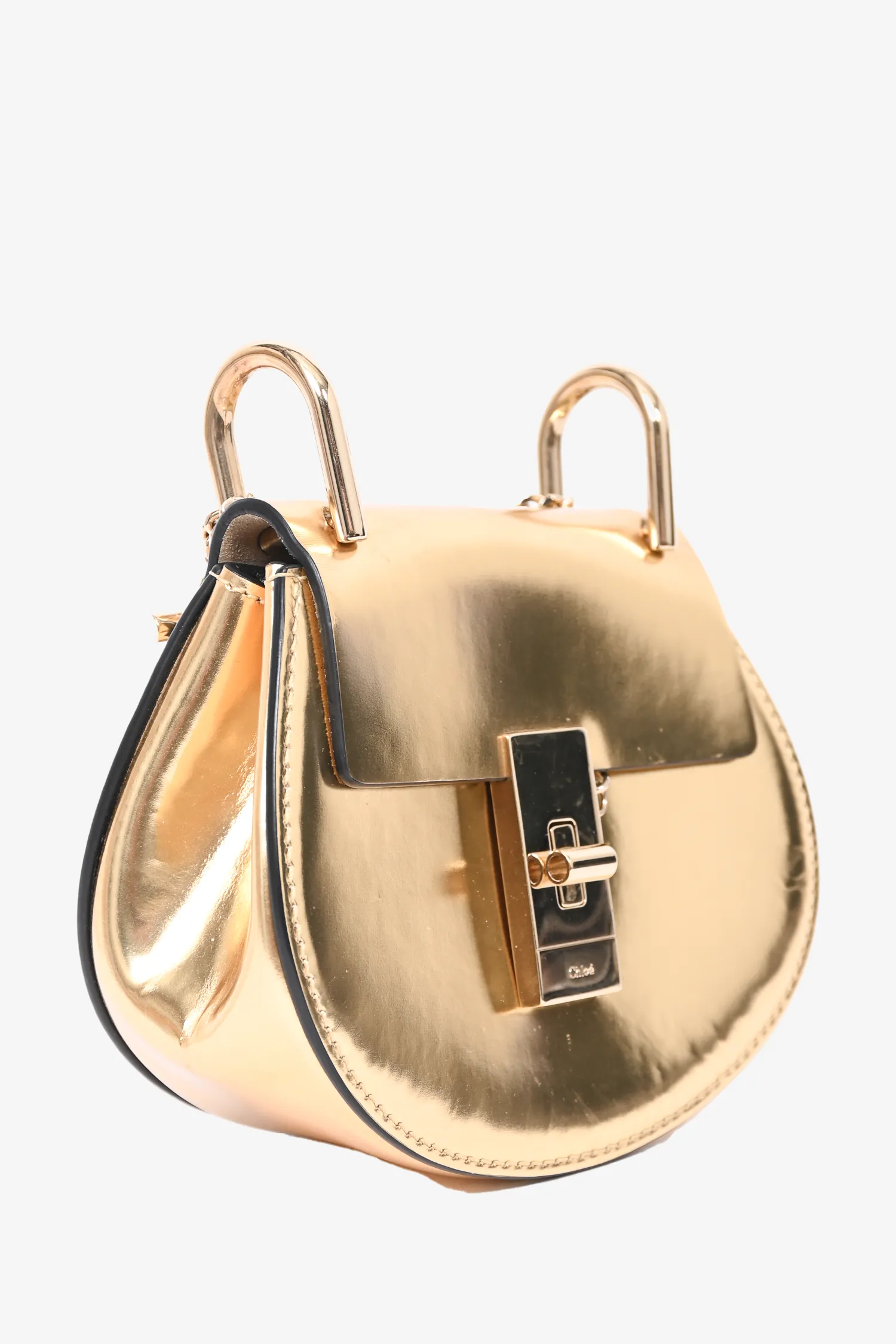 Chloé Metallic Nano Drew Chain Shoulder Bag