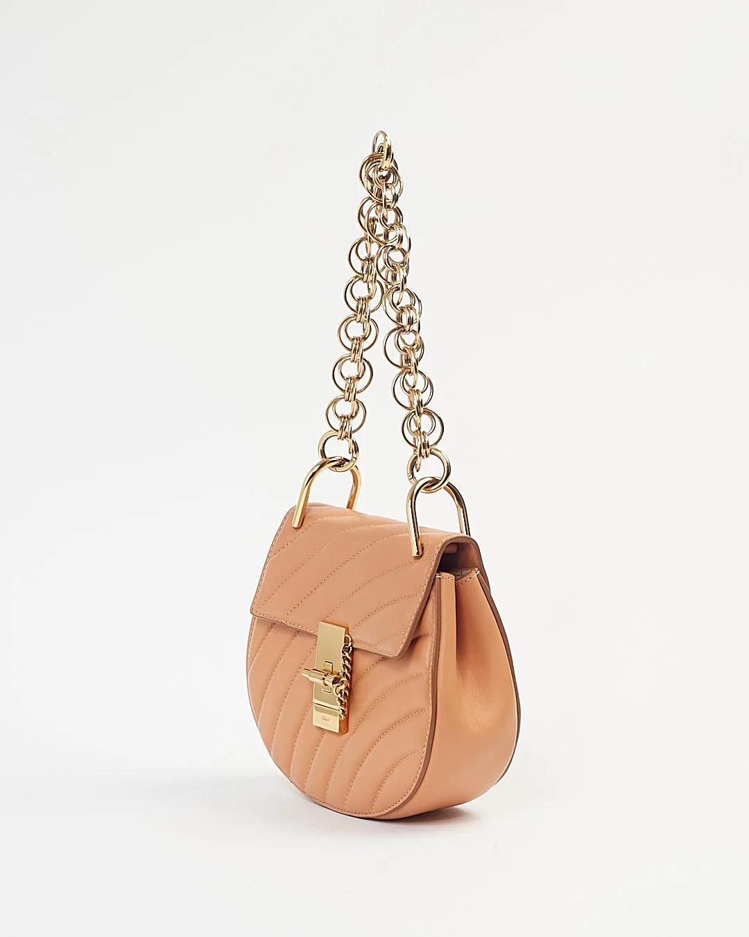 Chloé Tan Quilted Leather Bijou Drew Shoulder Bag