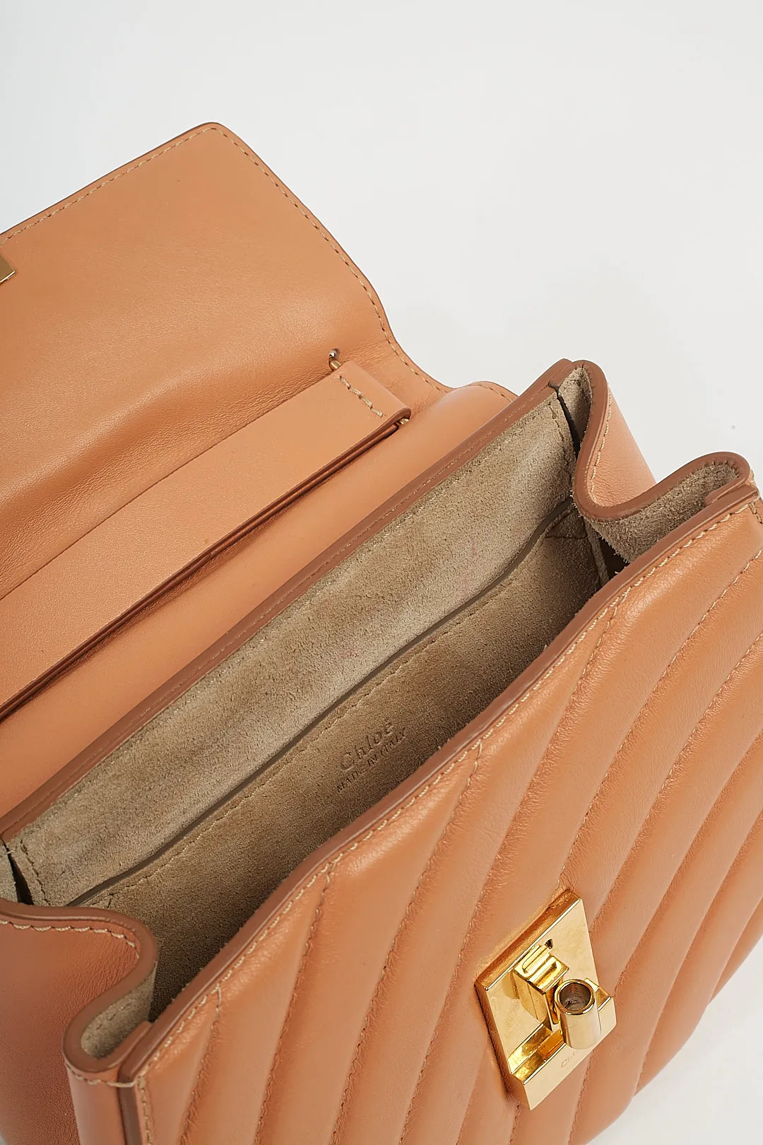 Chloé Tan Quilted Leather Bijou Drew Shoulder Bag