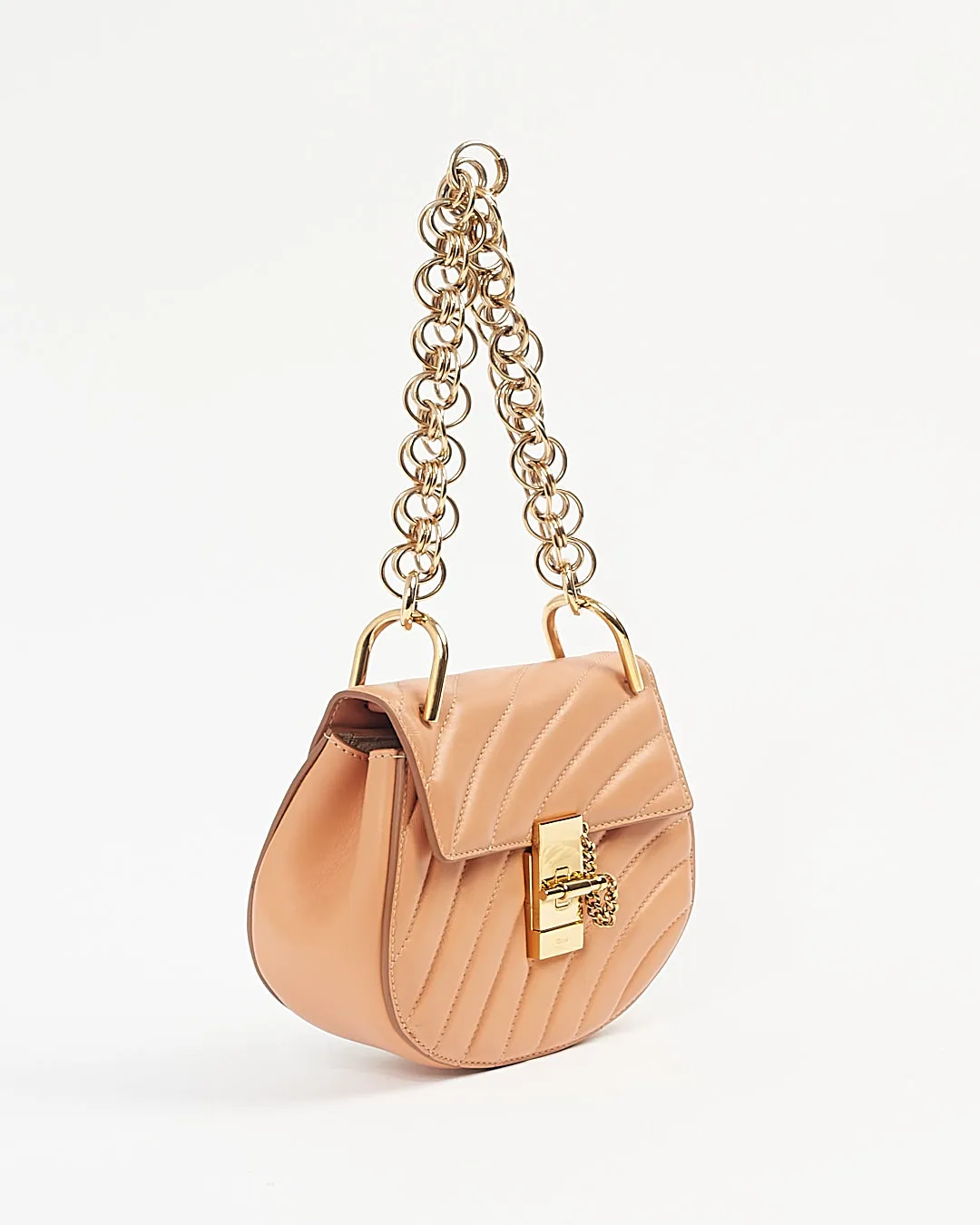 Chloé Tan Quilted Leather Bijou Drew Shoulder Bag
