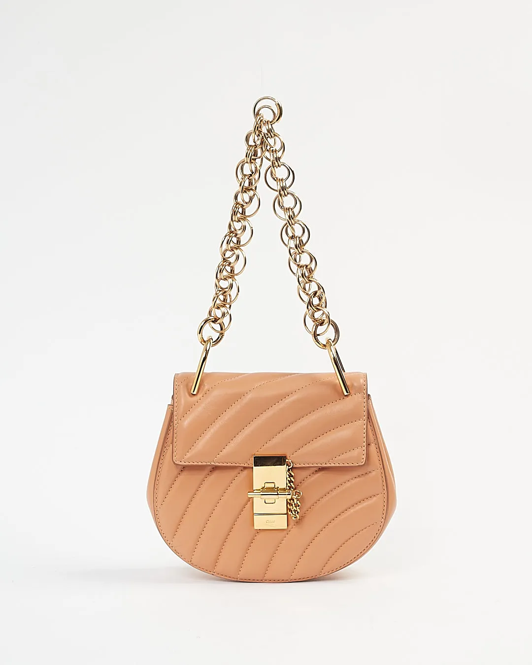 Chloé Tan Quilted Leather Bijou Drew Shoulder Bag