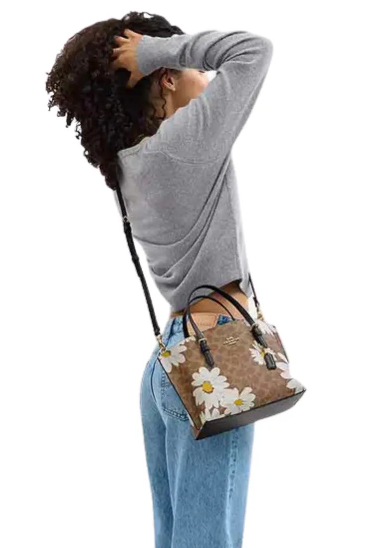 Coach Mollie 25 Satchel Bag With Floral Print In Tan Multi CZ592