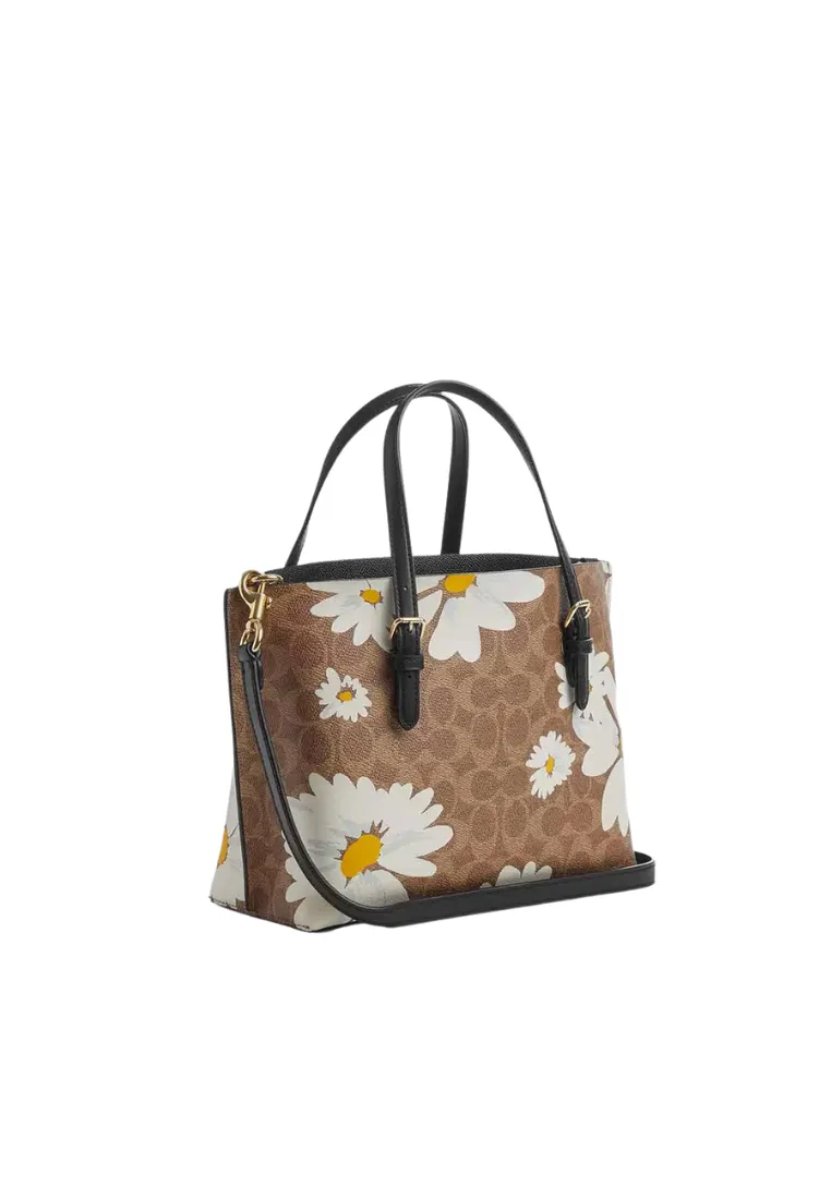 Coach Mollie 25 Satchel Bag With Floral Print In Tan Multi CZ592