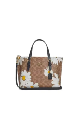 Coach Mollie 25 Satchel Bag With Floral Print In Tan Multi CZ592