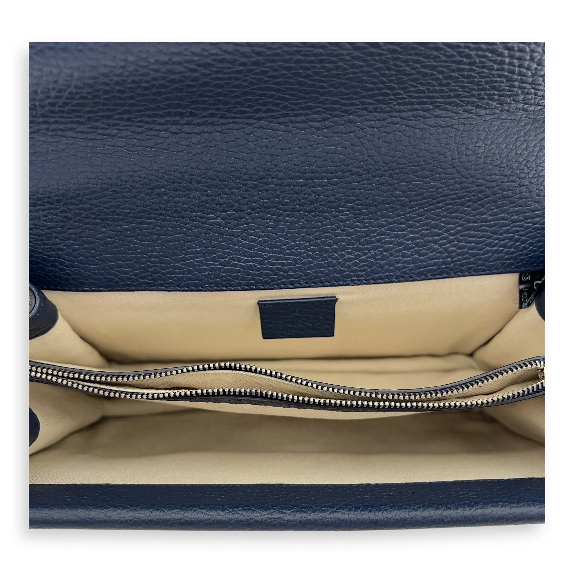 Dionysus Shoulder Bag Blue in Calfskin, Silver hardware