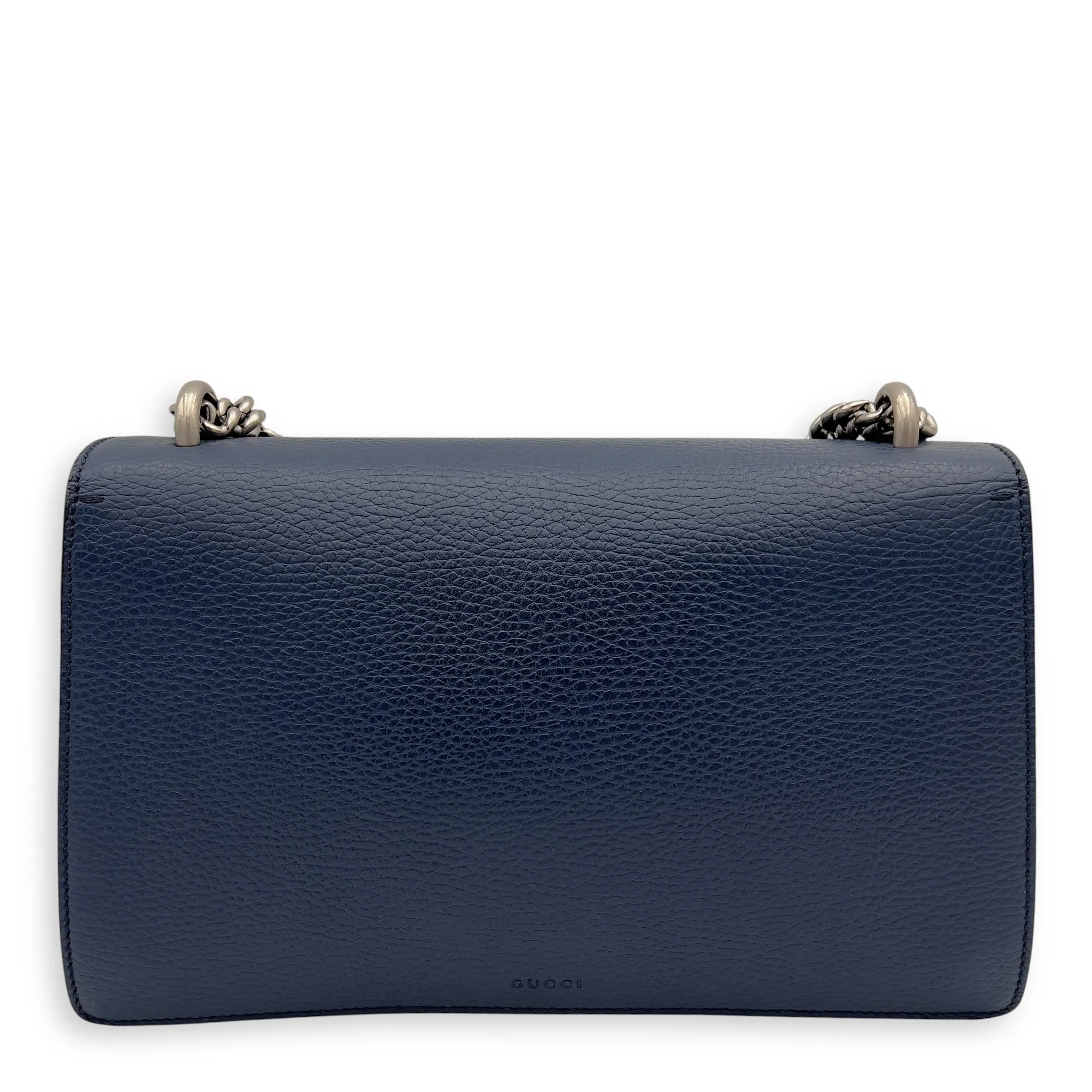 Dionysus Shoulder Bag Blue in Calfskin, Silver hardware