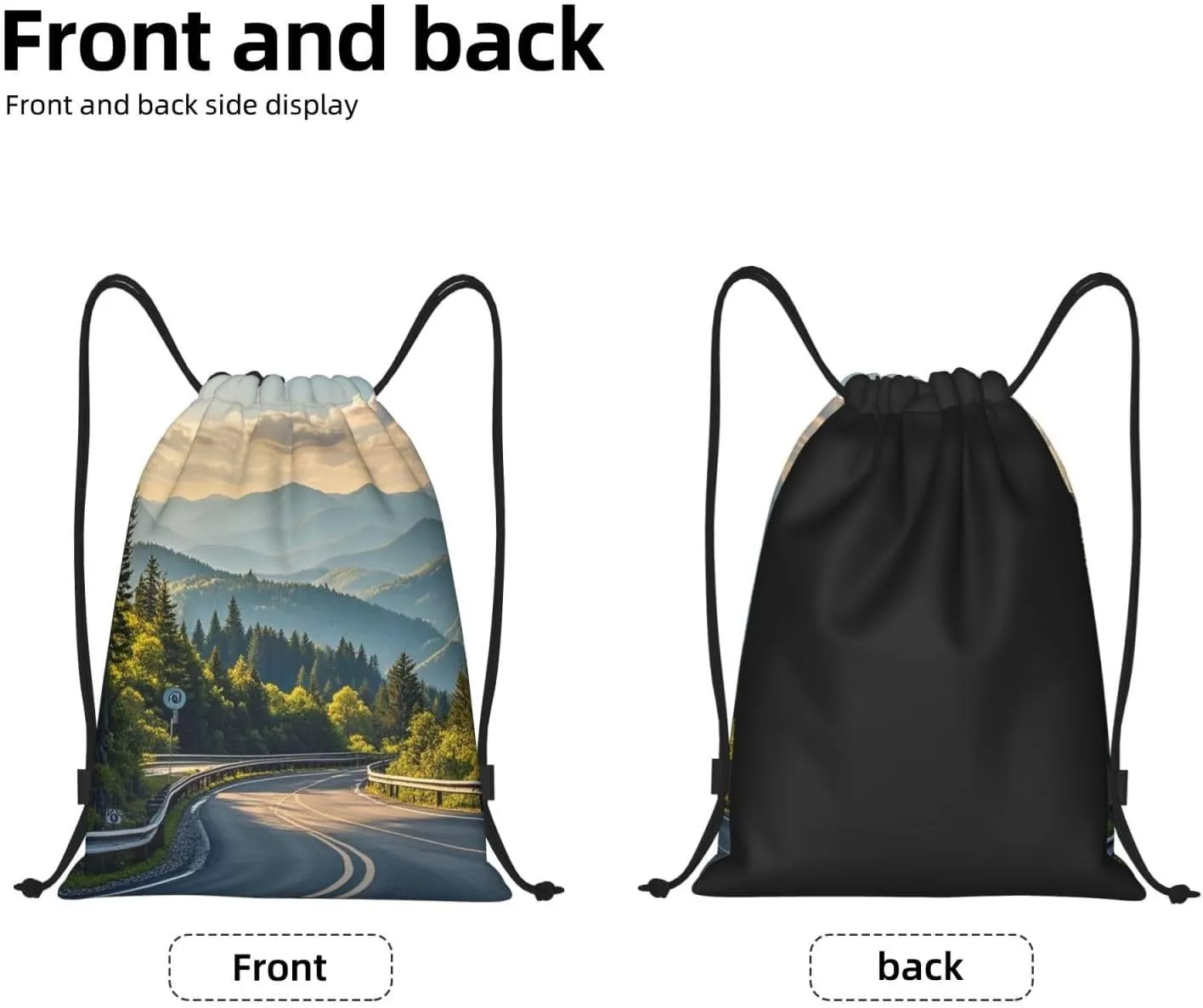 Drawstring Backpack Blue Ridge Parkway Mountains Sports Gym Bag String Bag Drawstring Bags for Yoga Travel