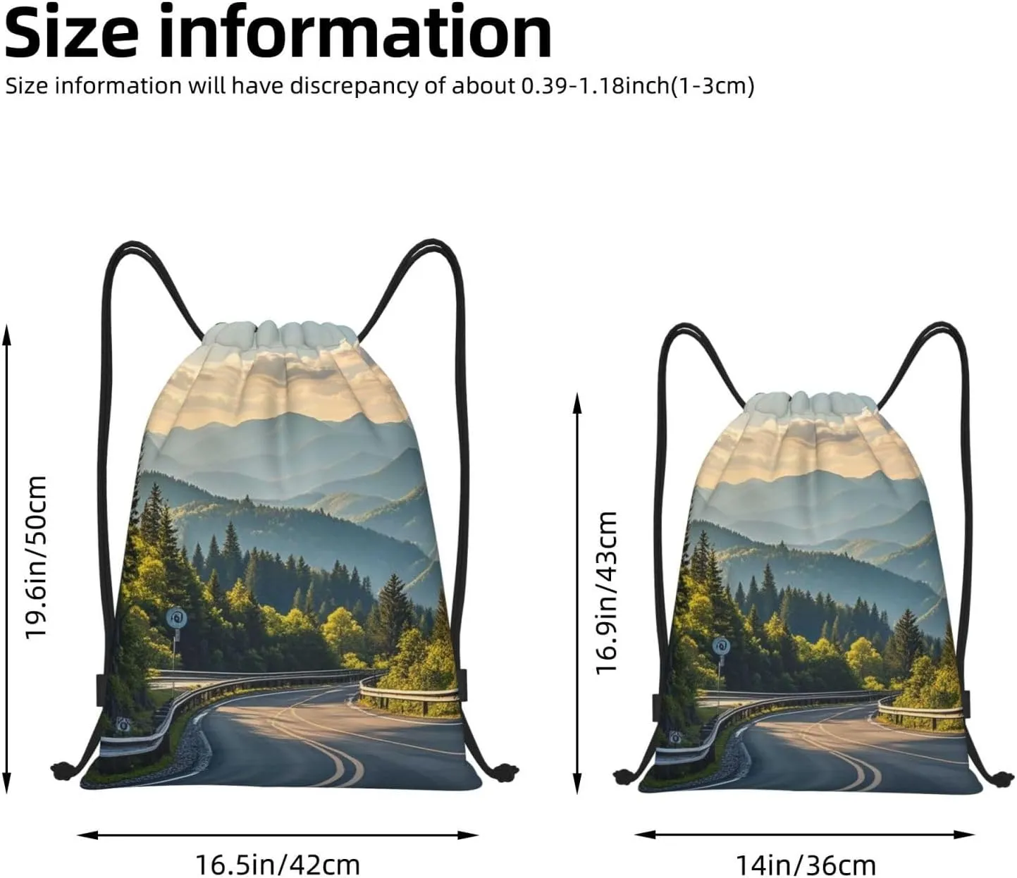 Drawstring Backpack Blue Ridge Parkway Mountains Sports Gym Bag String Bag Drawstring Bags for Yoga Travel