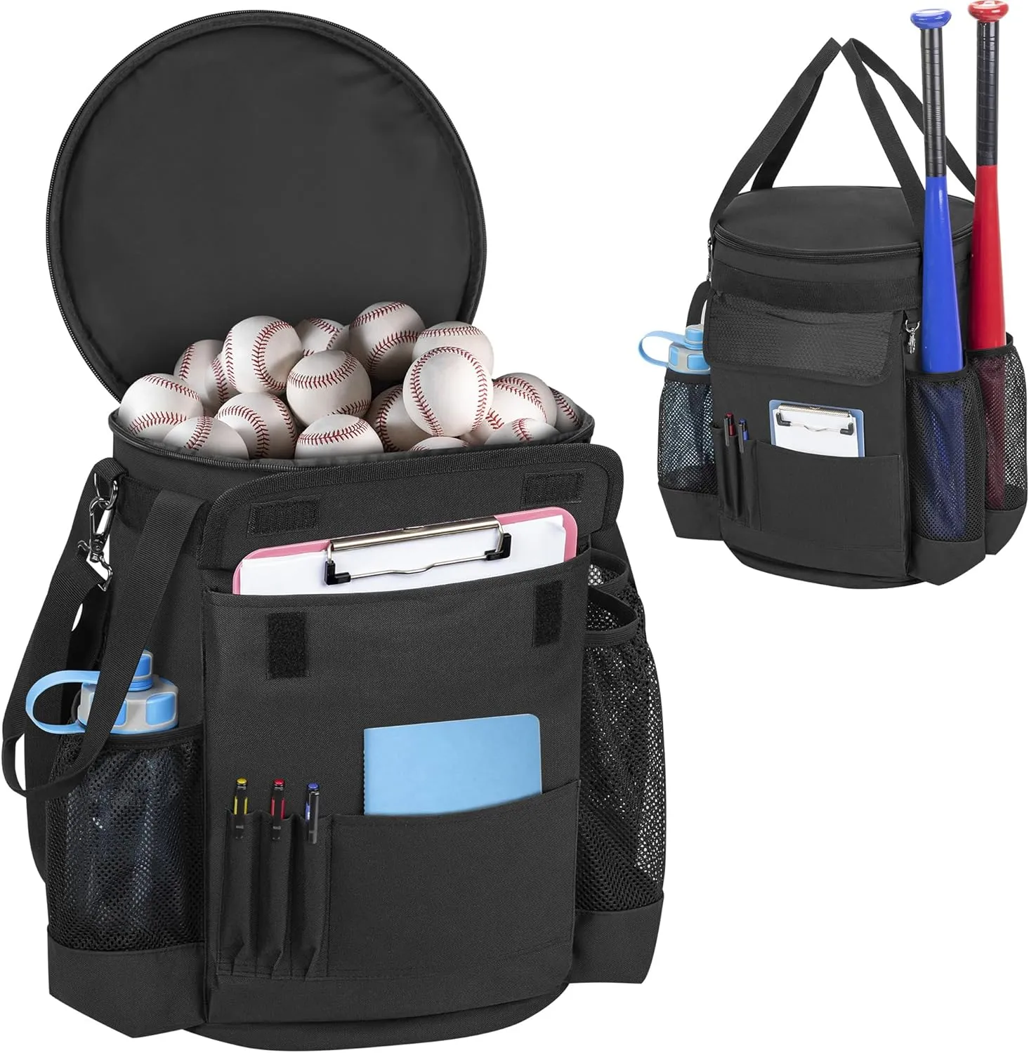 DSLEAF Baseball Bucket Bag for 6 Gallon Bucket, Softball Bucket Cover Organizer with Multi Pocket for Bat, Gloves, Scoreboards and Other Accessories, Bag only