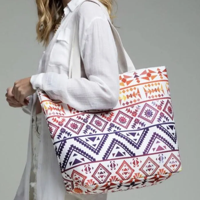 Ethnic Vibrant Tote bag shoulder handbag wristlet set