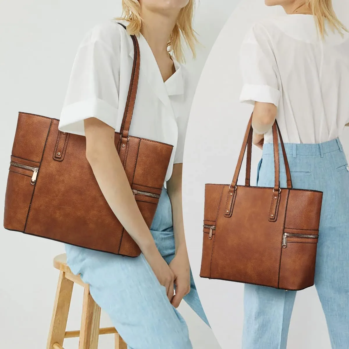 Fashion Handbags and Purses for Women Large Work Tote Bag Top Handle Satchel Shoulder Bag 3pcs Hobo Purse Set