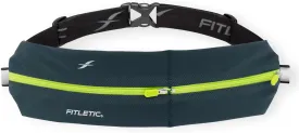 Fitletic Bolt Double Pocket Running Belt & Active Fanny Pack For Men & Women  Water Resistant, Lightweight Sleek Design  Patented No Bounce Hip Hugging Fit  Holds Any Phone