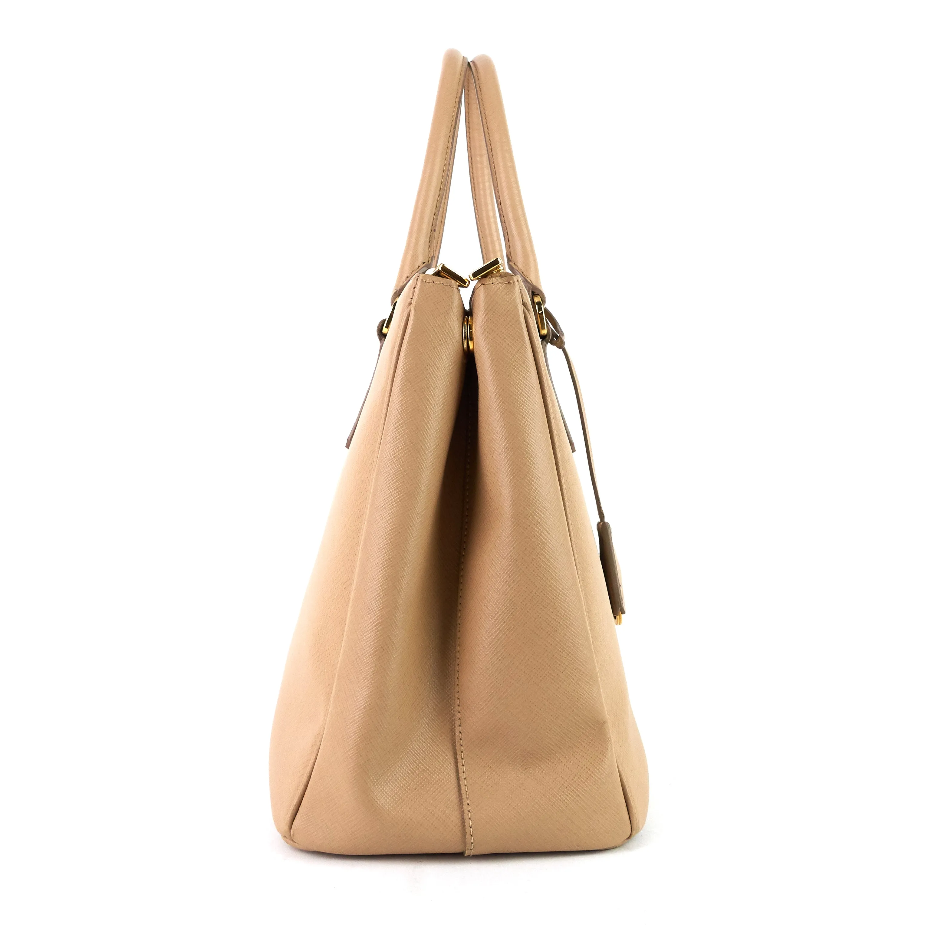 Galleria Double Zip Medium Saffiano Leather Tote Bag