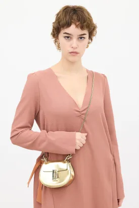 Gold Patent Leather Drew Nano Bag
