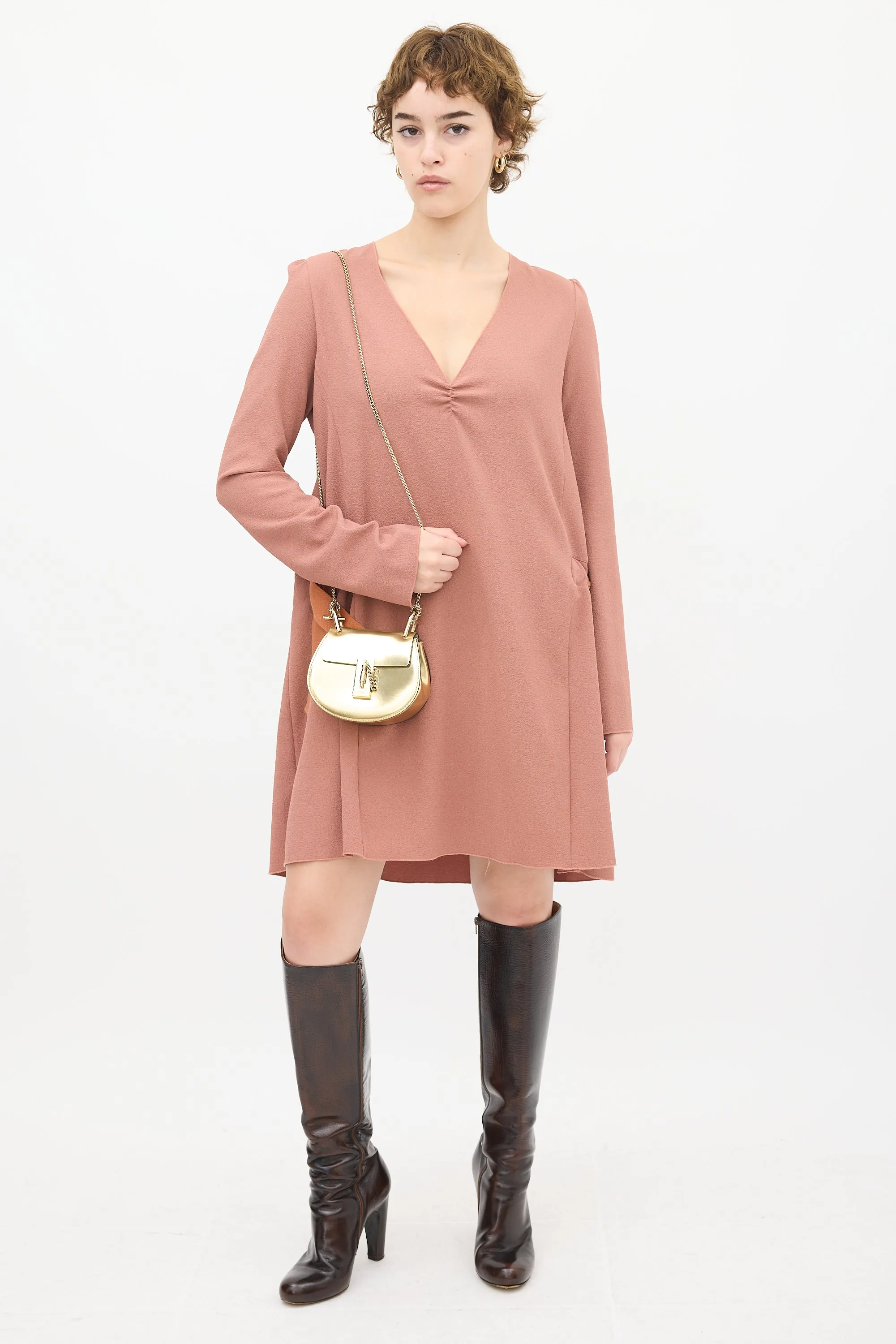 Gold Patent Leather Drew Nano Bag