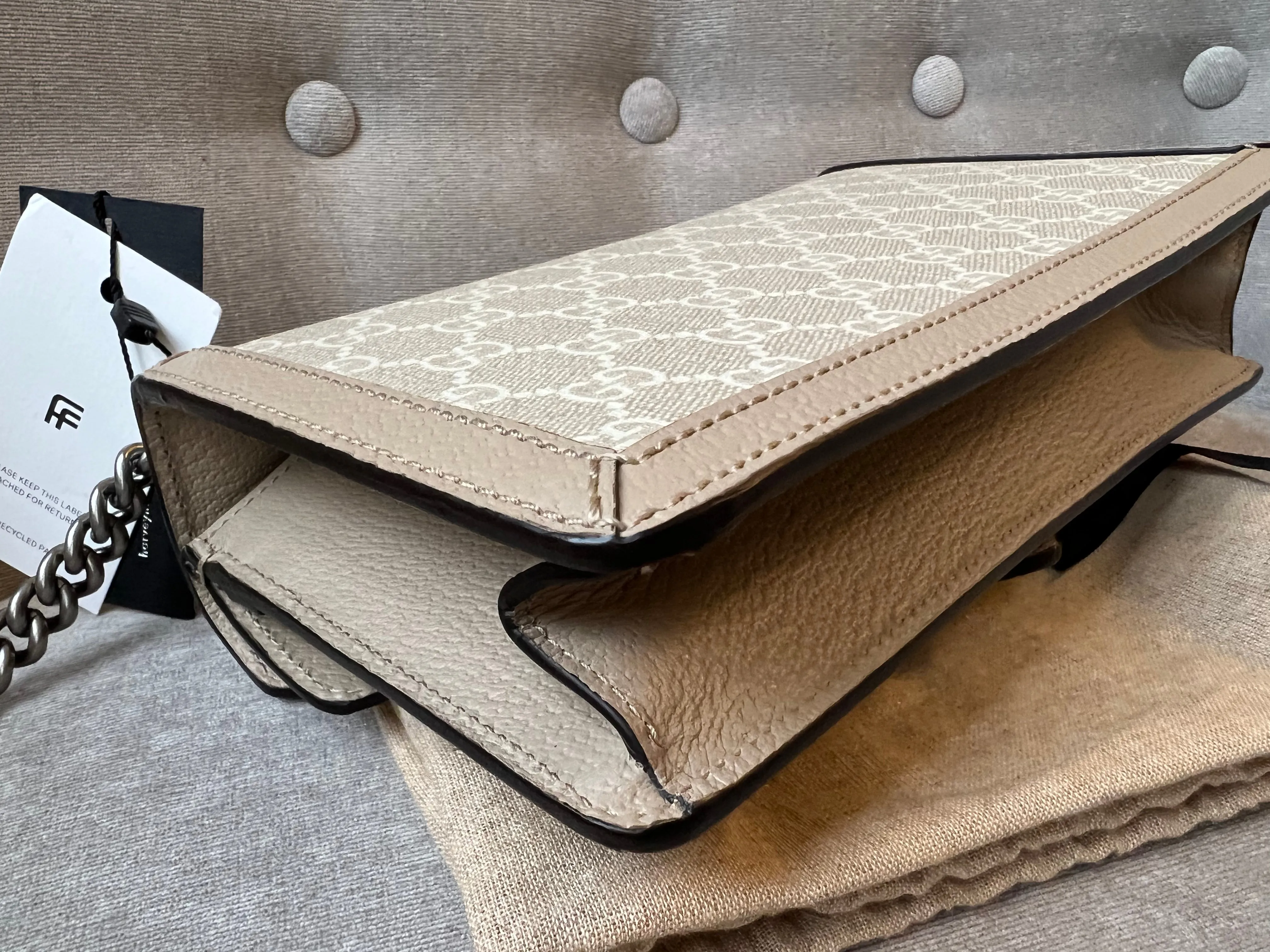 Gucci Dionysus GG Small Shoulder Bag in White and Beige Canvas (RRP £2,130)