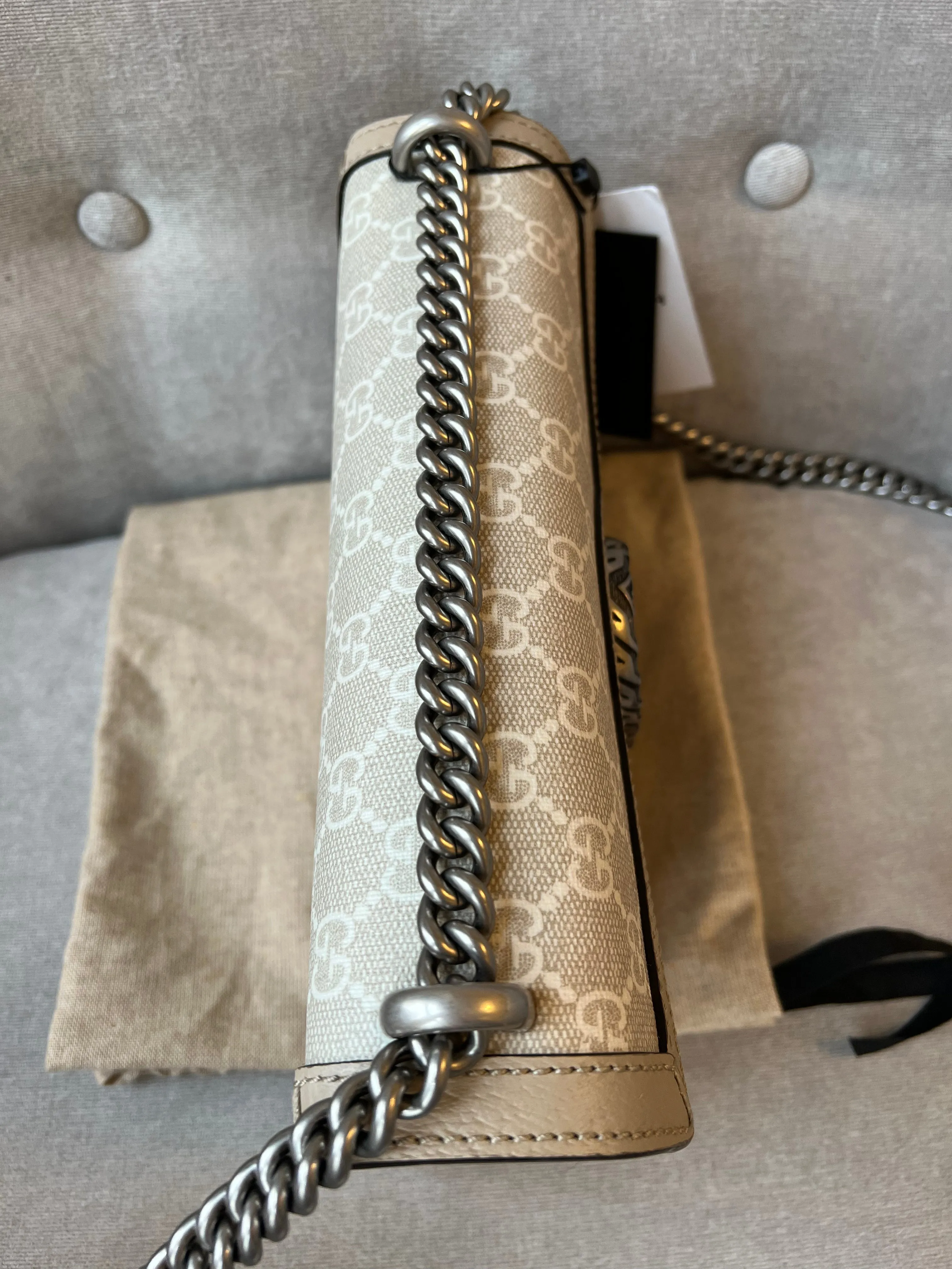 Gucci Dionysus GG Small Shoulder Bag in White and Beige Canvas (RRP £2,130)