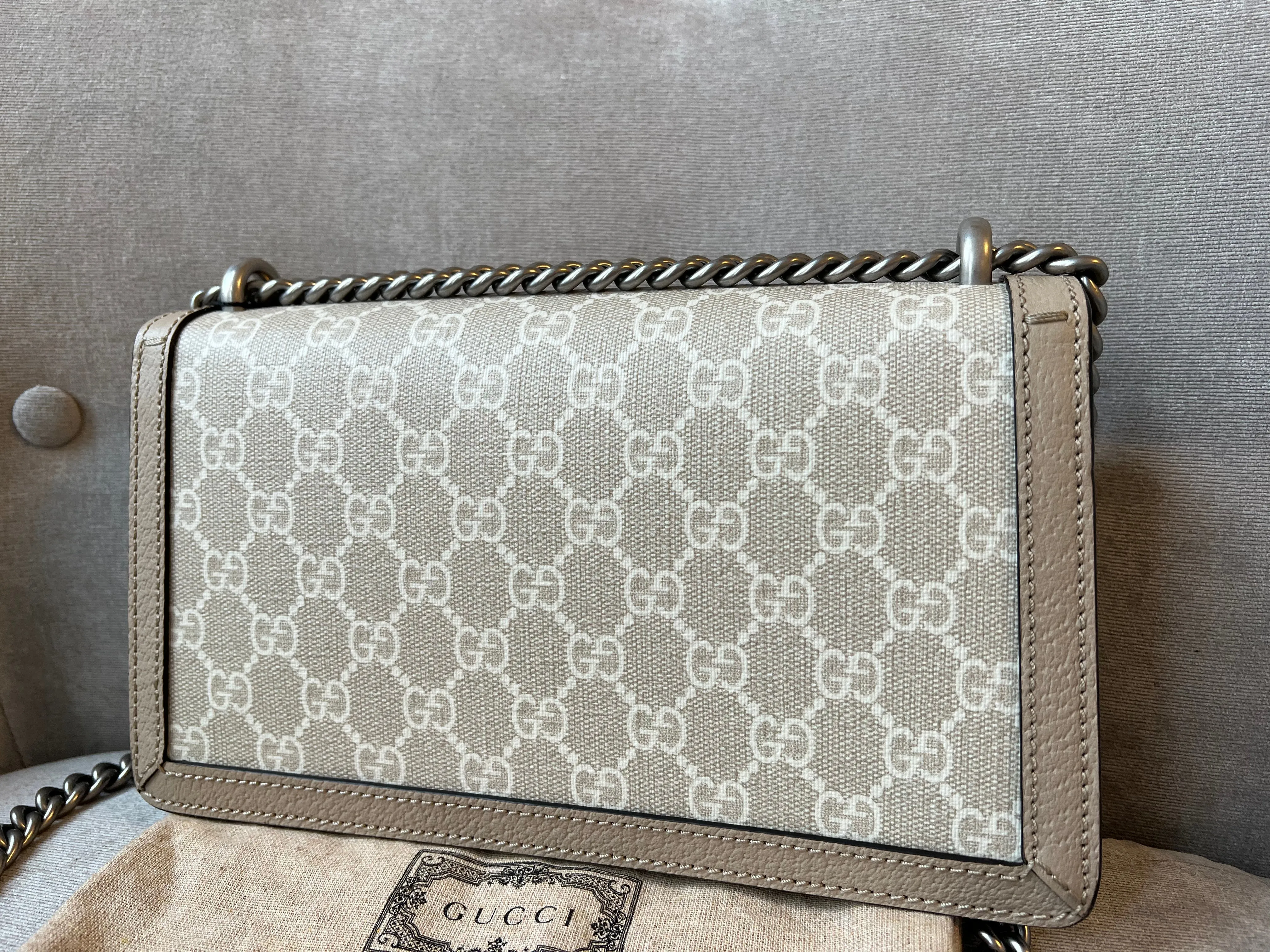 Gucci Dionysus GG Small Shoulder Bag in White and Beige Canvas (RRP £2,130)