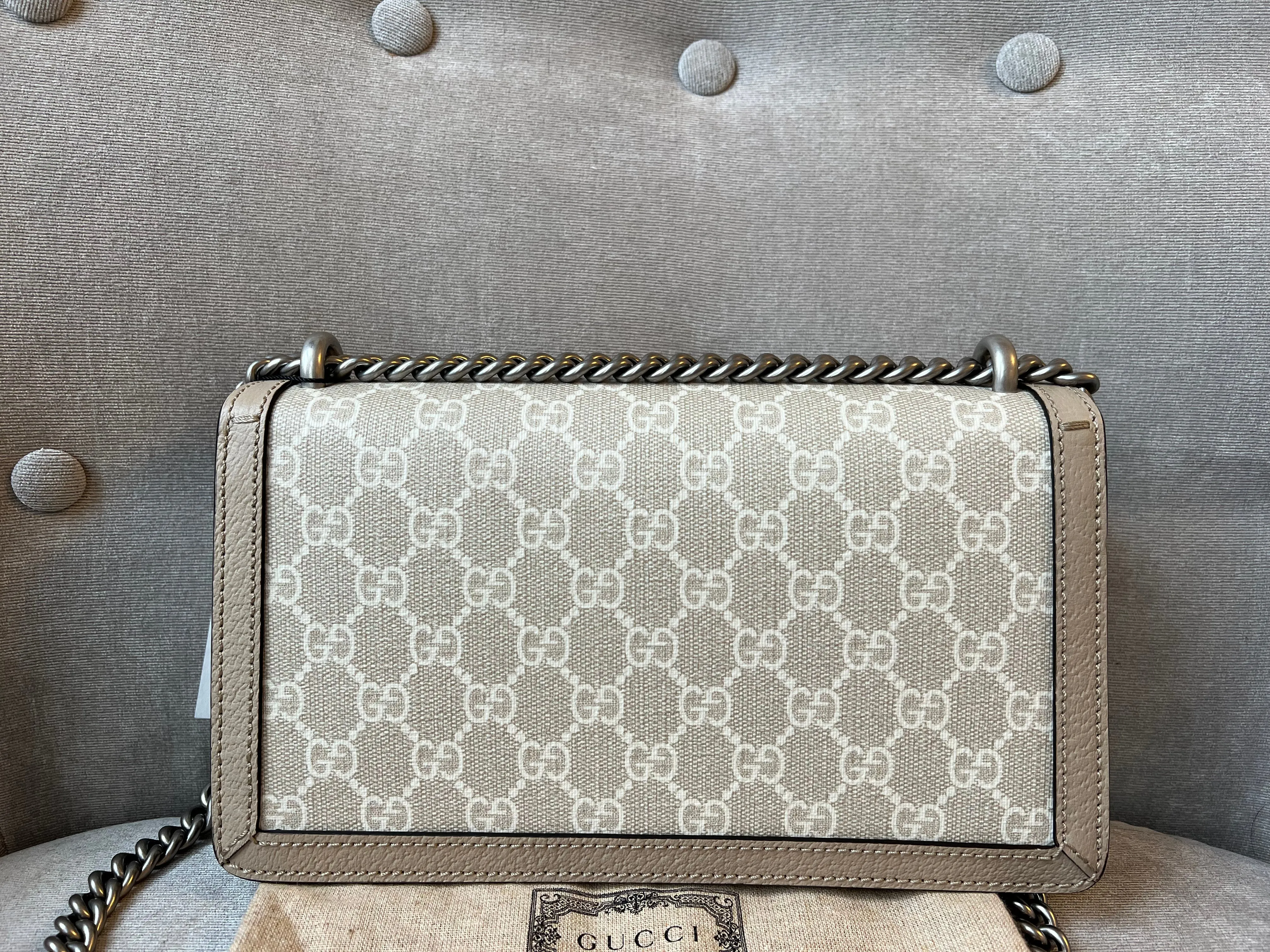 Gucci Dionysus GG Small Shoulder Bag in White and Beige Canvas (RRP £2,130)