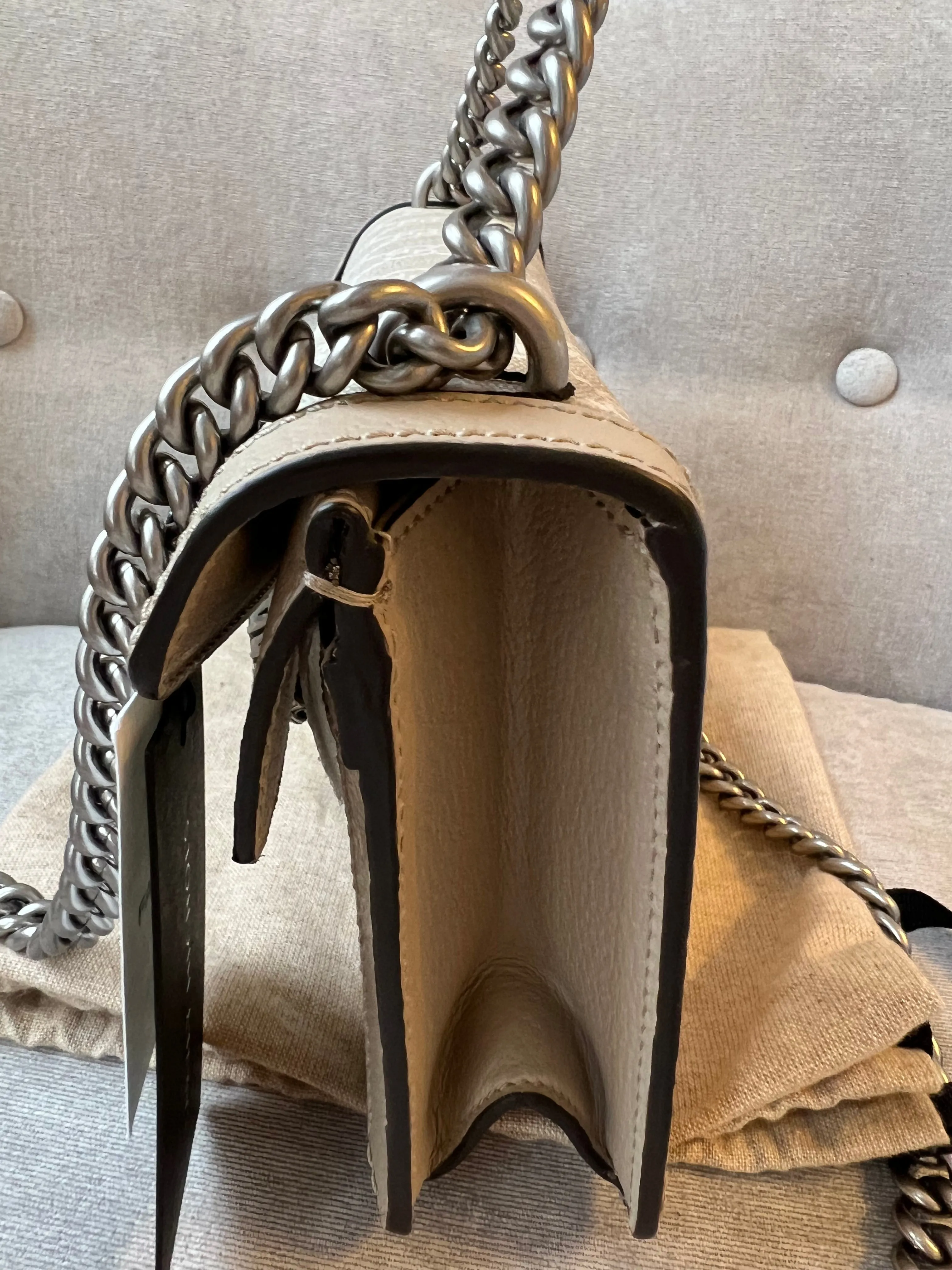 Gucci Dionysus GG Small Shoulder Bag in White and Beige Canvas (RRP £2,130)