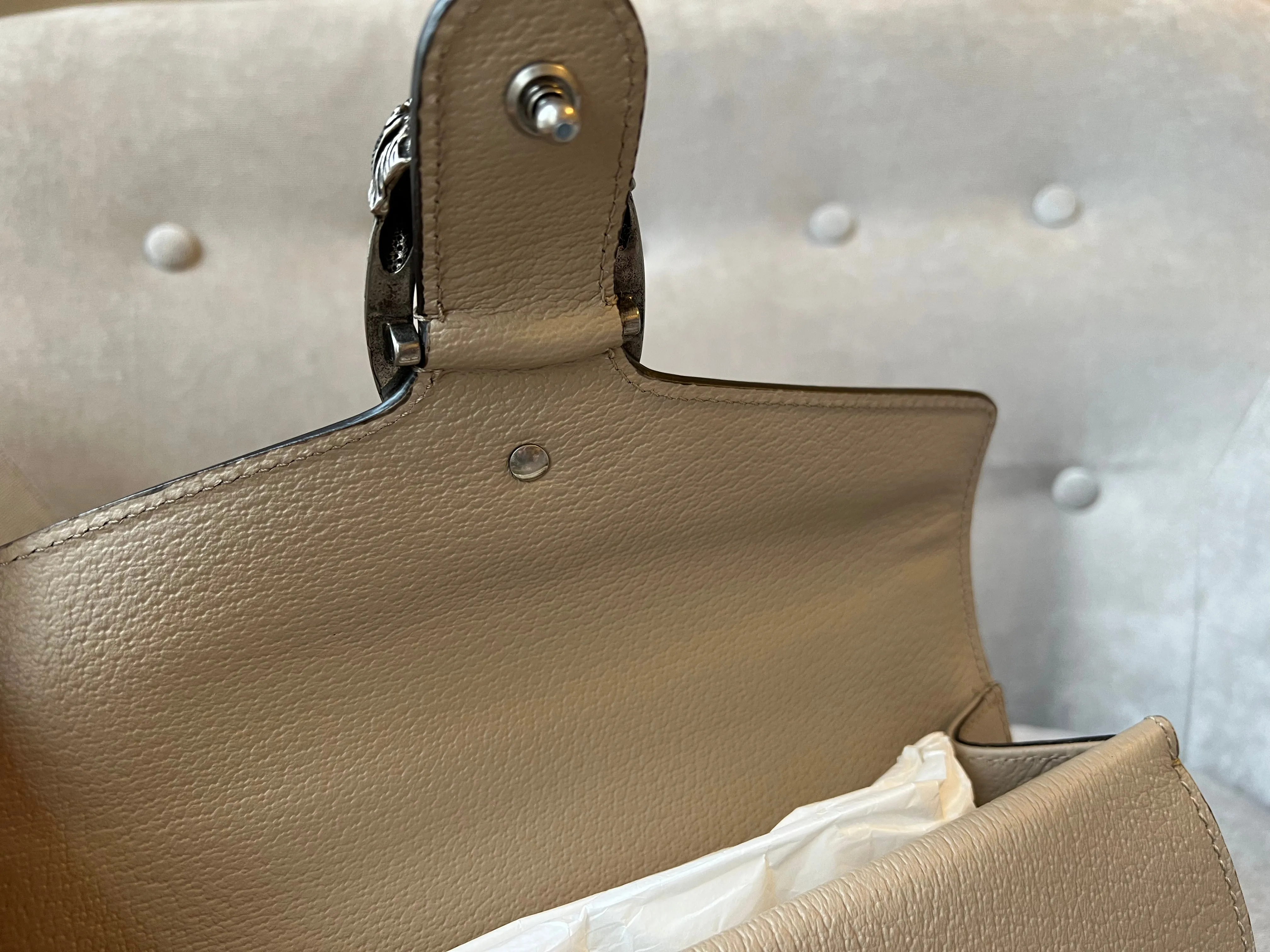 Gucci Dionysus GG Small Shoulder Bag in White and Beige Canvas (RRP £2,130)