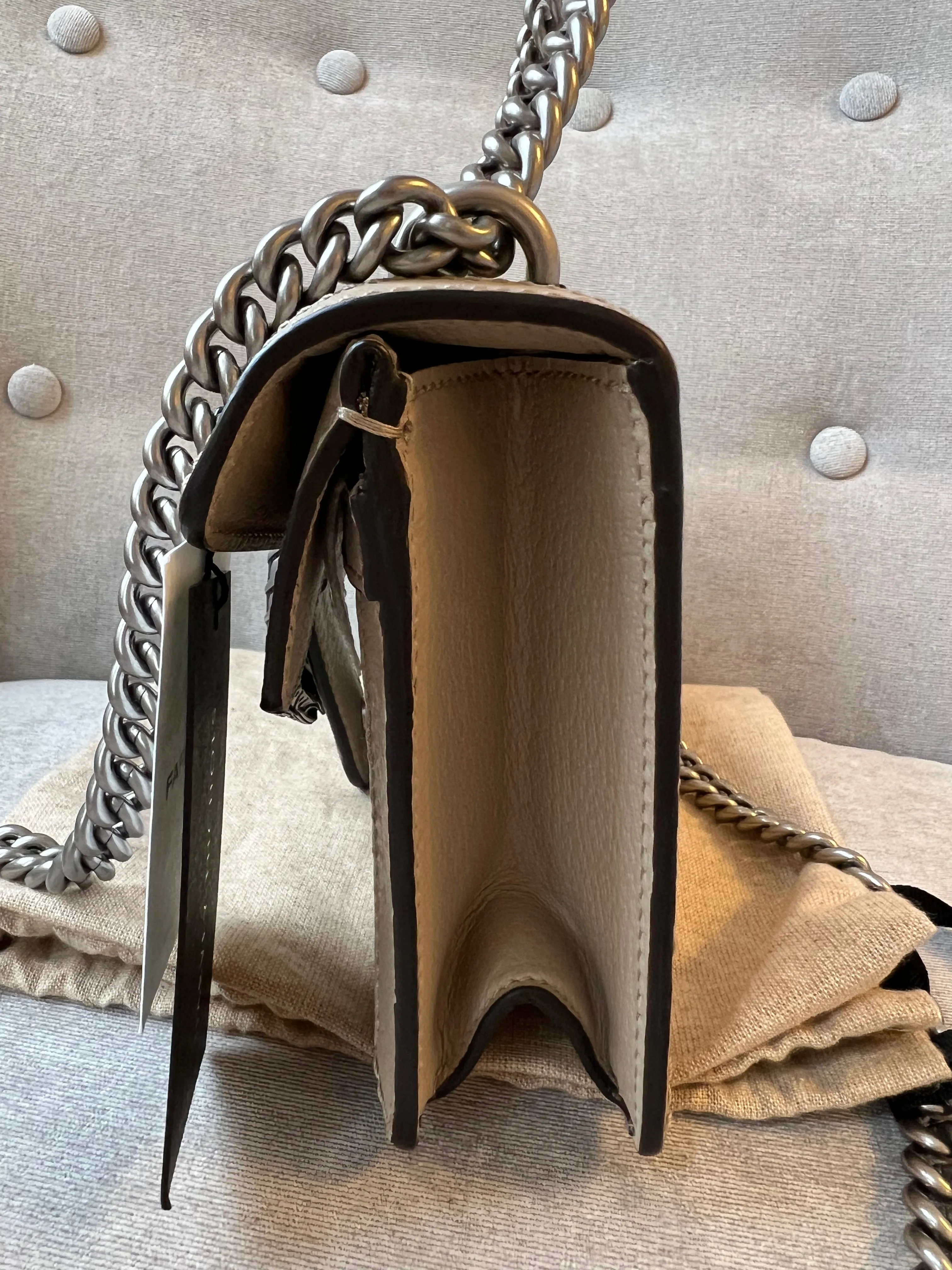 Gucci Dionysus GG Small Shoulder Bag in White and Beige Canvas (RRP £2,130)