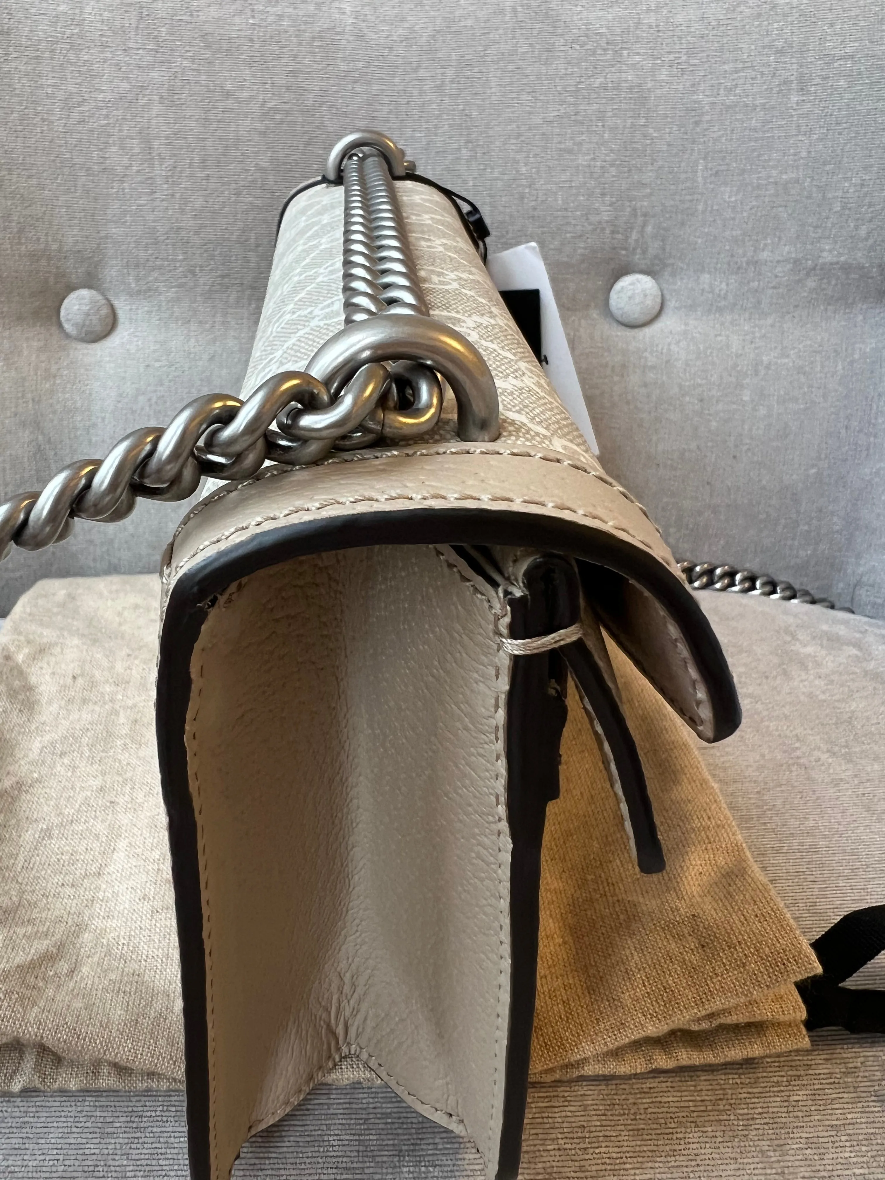 Gucci Dionysus GG Small Shoulder Bag in White and Beige Canvas (RRP £2,130)