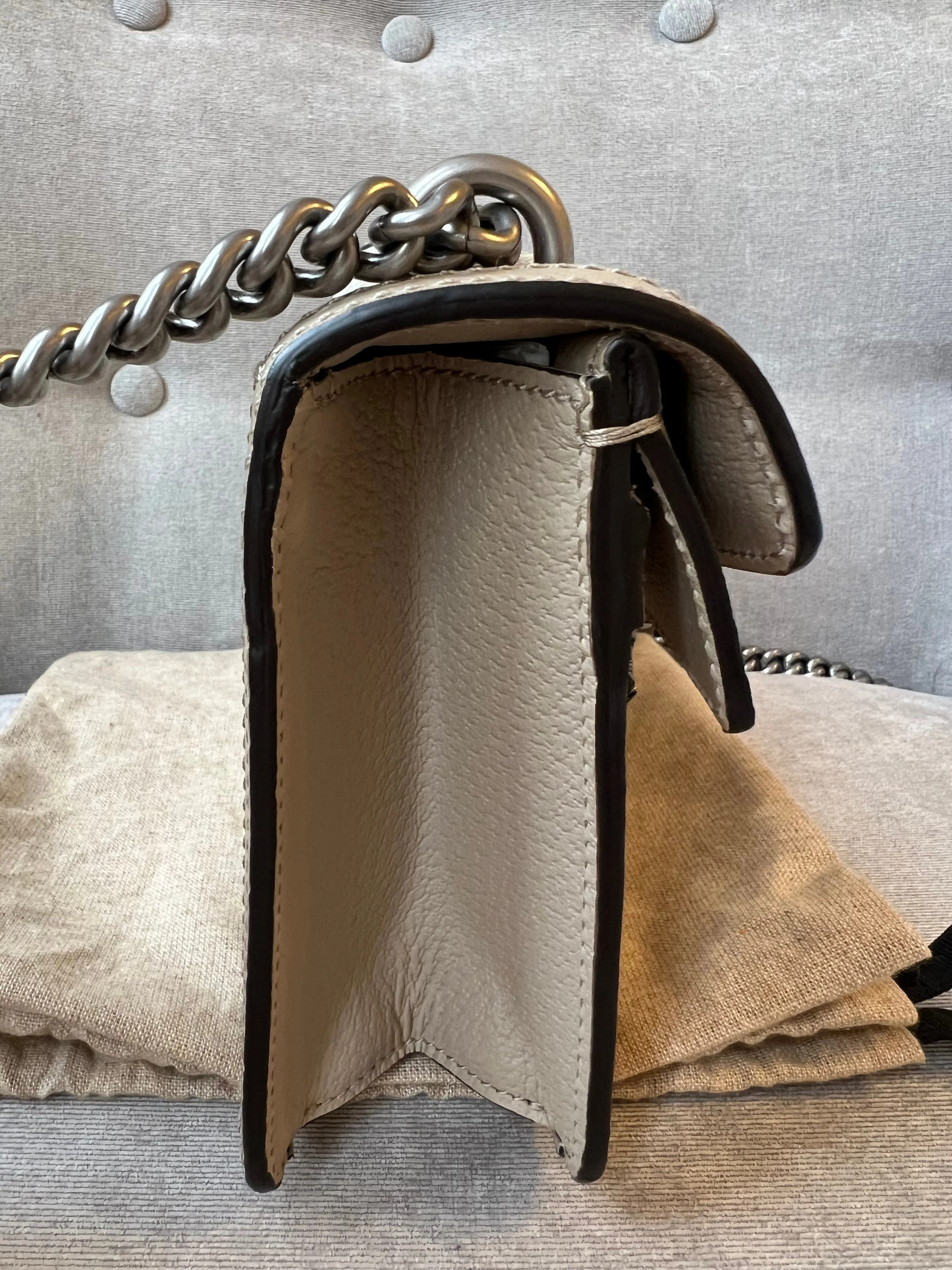 Gucci Dionysus GG Small Shoulder Bag in White and Beige Canvas (RRP £2,130)